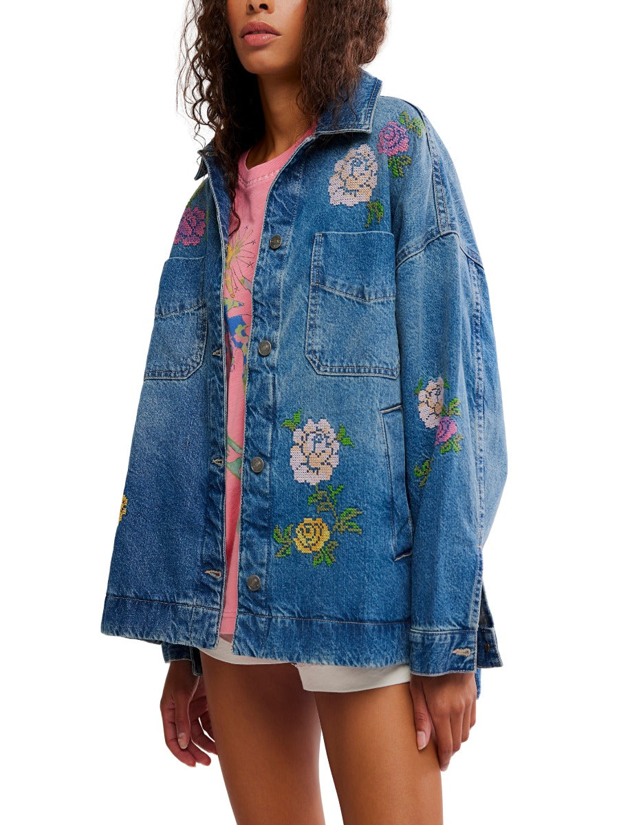 Free People Madison City Floral Denim Jacket – Samuel & Co