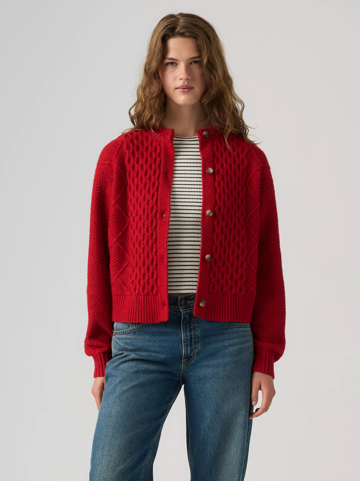 Levi's Charlotte Solid Cable Knit Cardigan