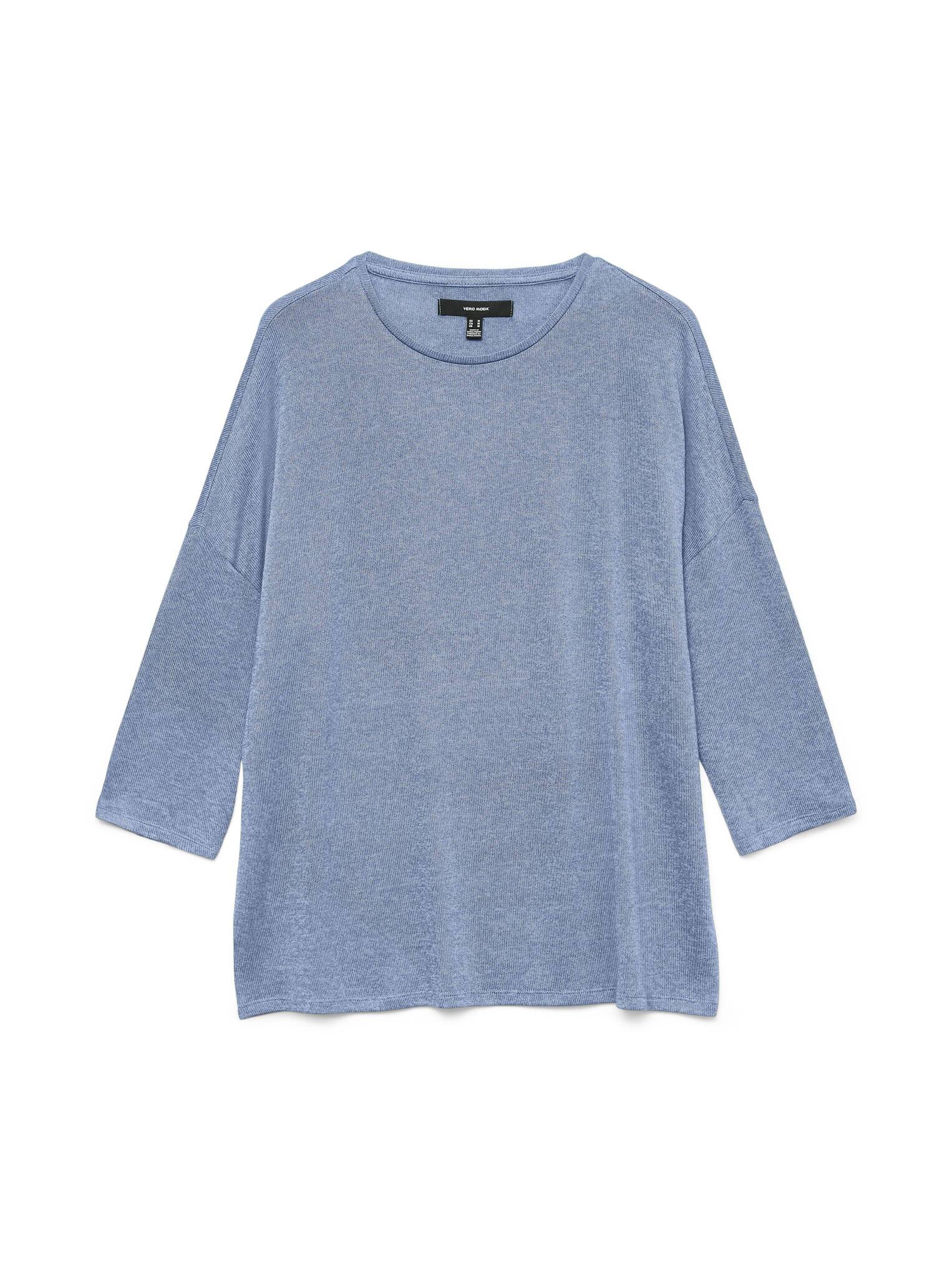 Light blue Vero Moda Bria Crew Neck Top with 3/4 sleeves, casual style, and soft fabric texture.