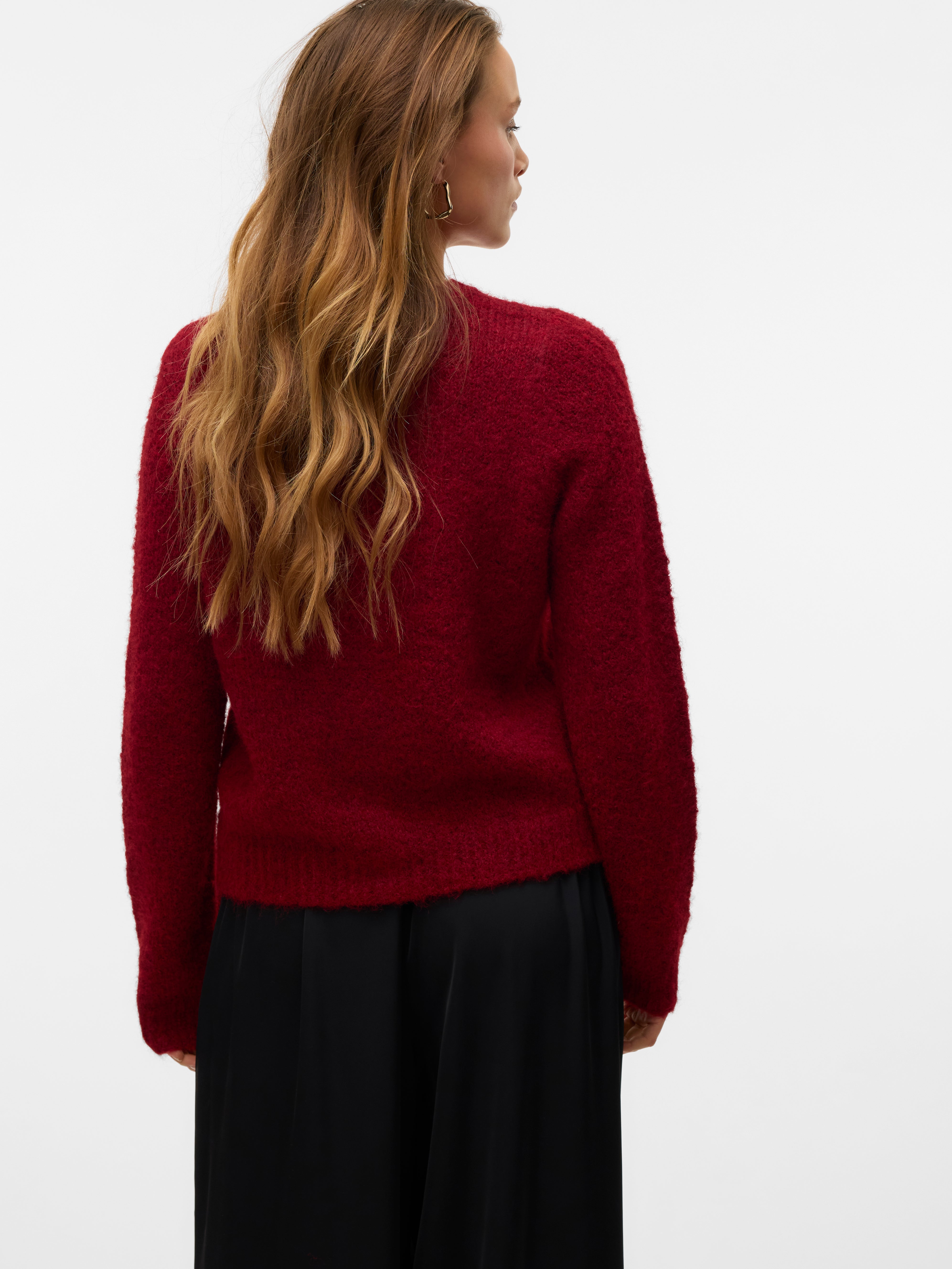 Vero Moda Novah Black Button Crew Neck Cardigan