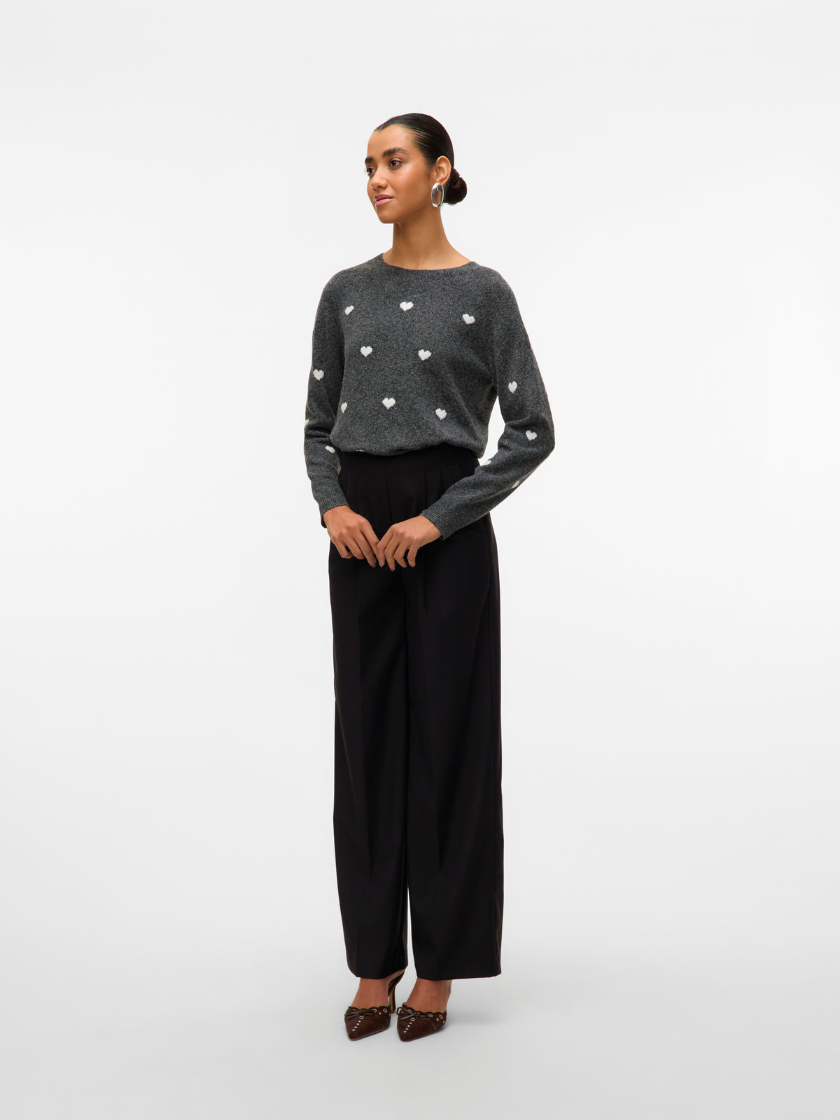 Vero Moda Doffy Heart Crew Neck Sweater