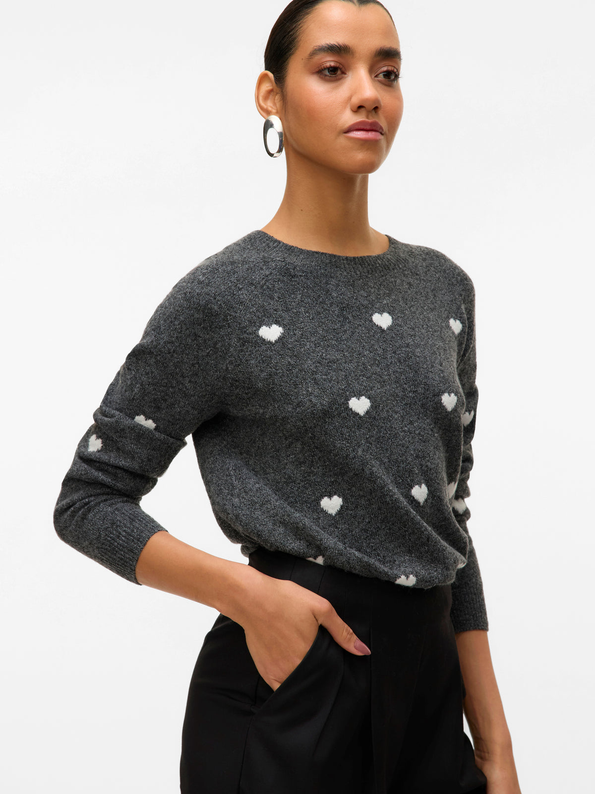 Vero Moda Doffy Heart Crew Neck Sweater