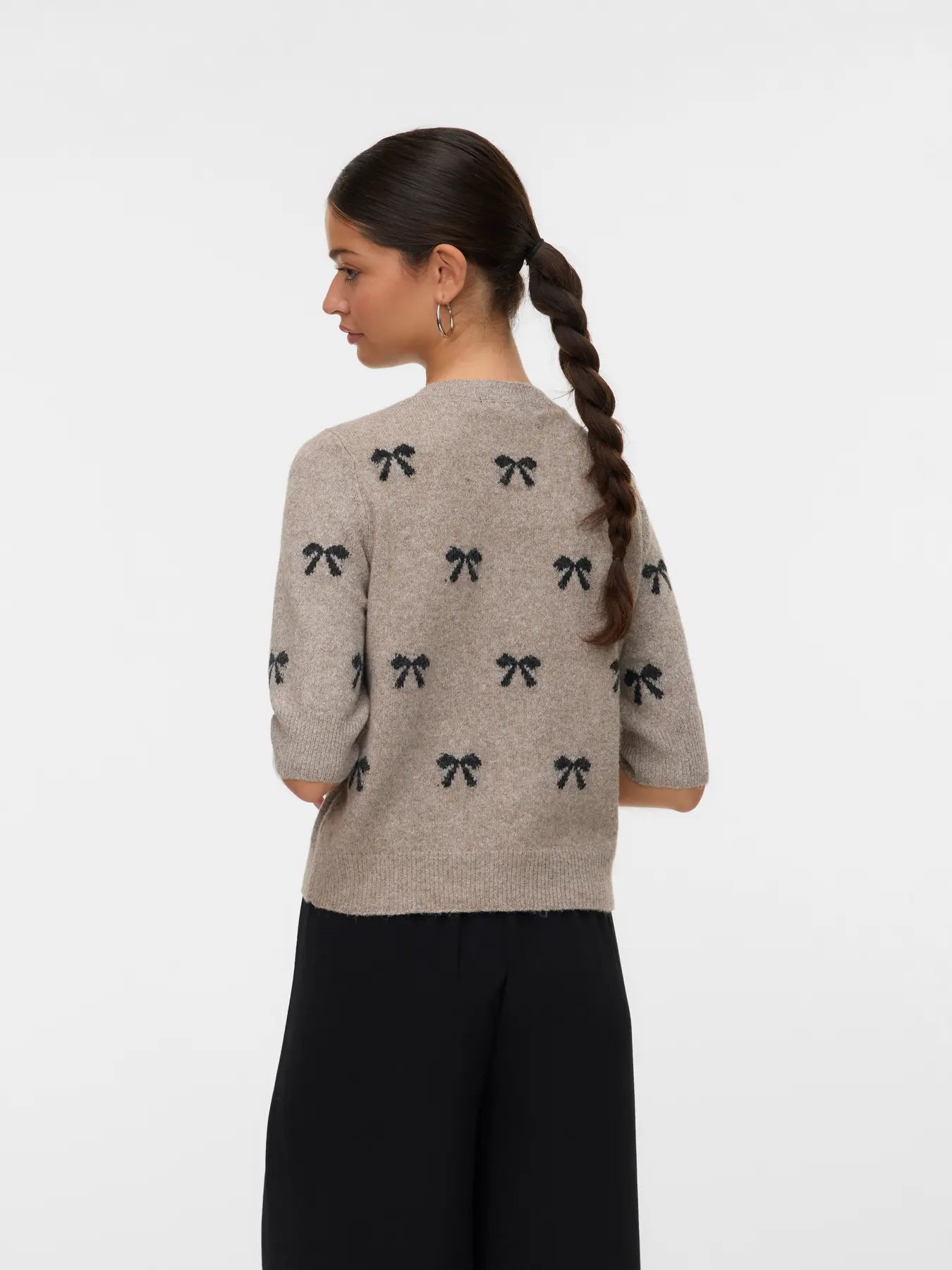 Vero Moda Bow Pattern Short Sleeve Sweater
