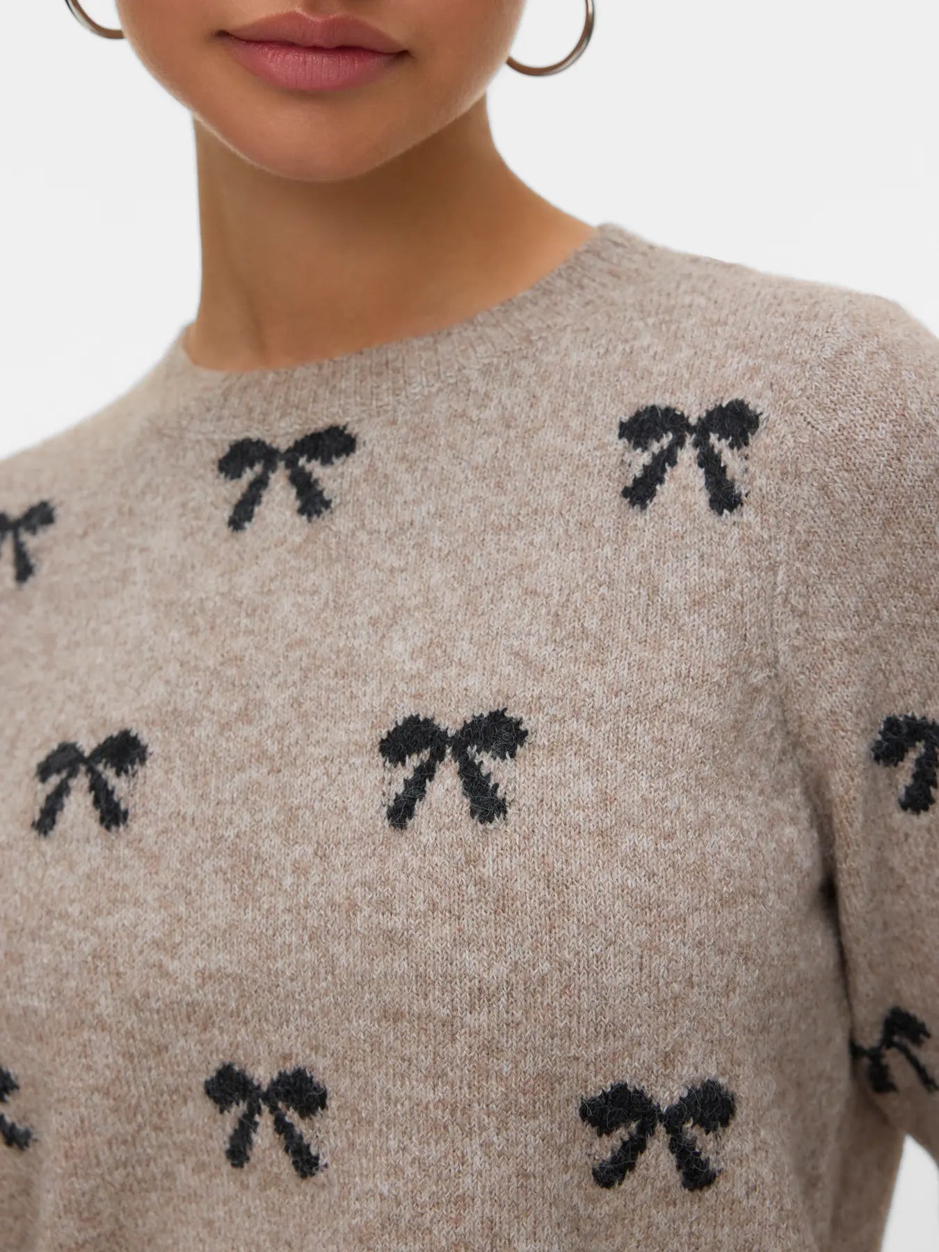 Vero Moda Bow Pattern Short Sleeve Sweater