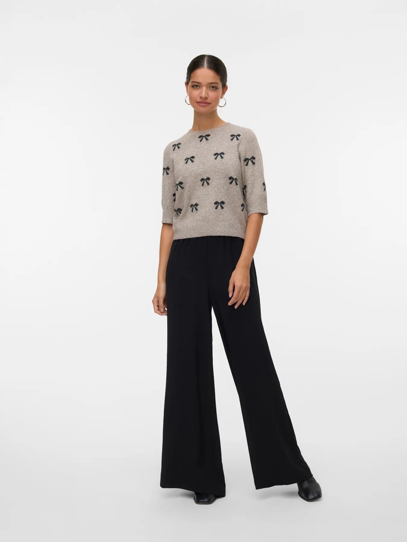 Vero Moda Bow Pattern Short Sleeve Sweater