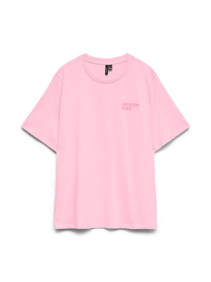 Vero Moda Maja Flower Bustier Top shown in solid light pink color, casual short-sleeve top by Vero Moda.