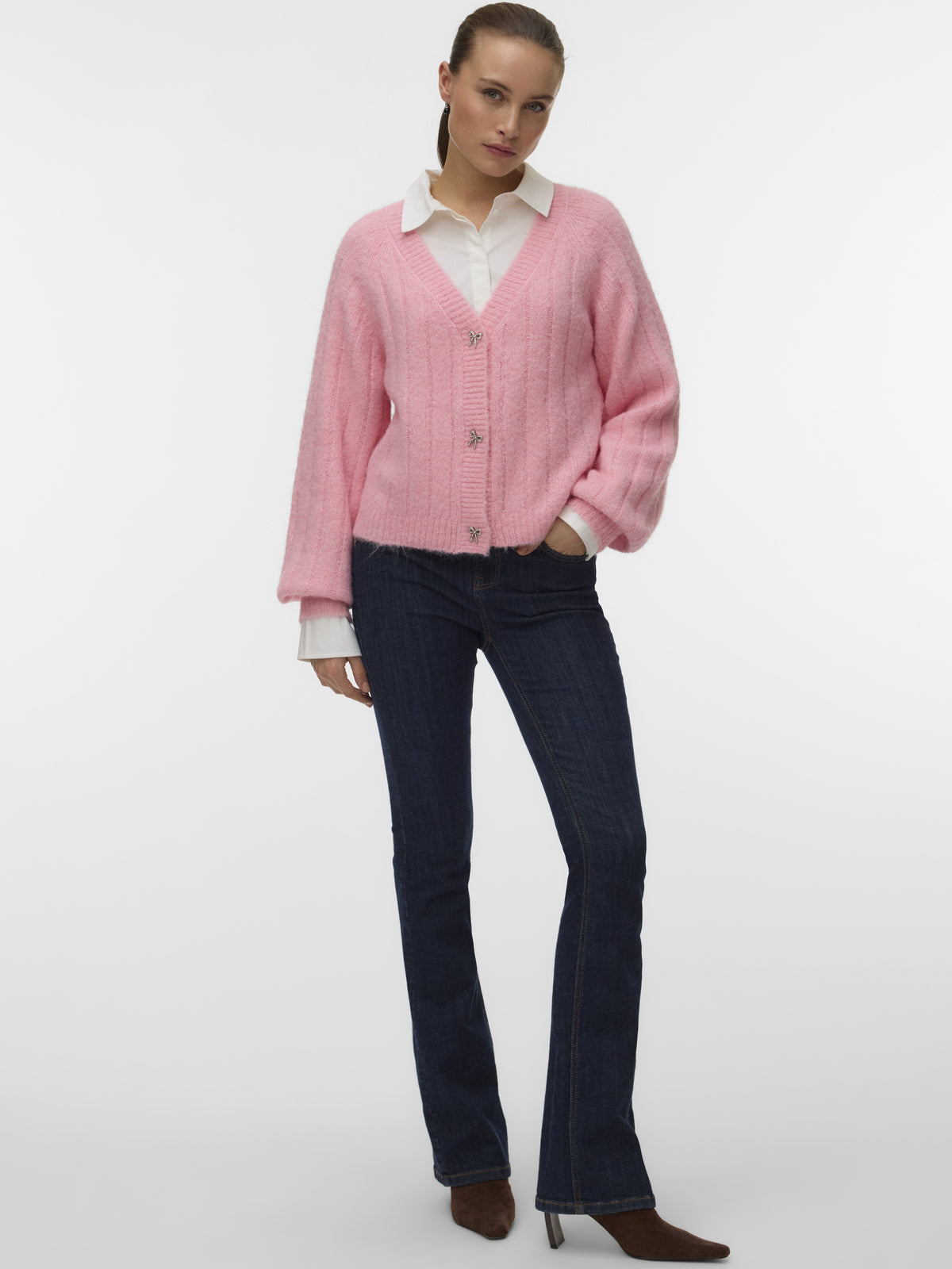Vero Moda Sally Rhinestone Bow Cardigan