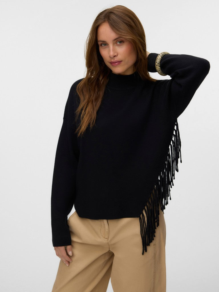Vero Moda Magpie Asymmetrical Fringe Crew Neck Sweater