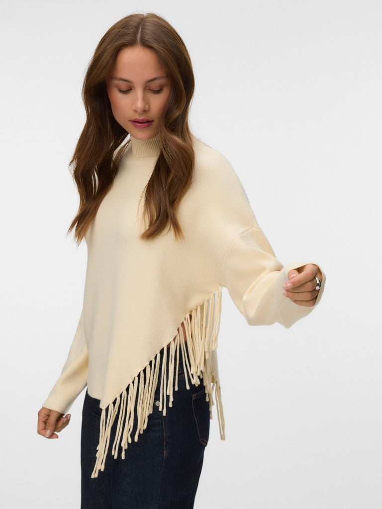Vero Moda Magpie Asymmetrical Fringe Crew Neck Sweater