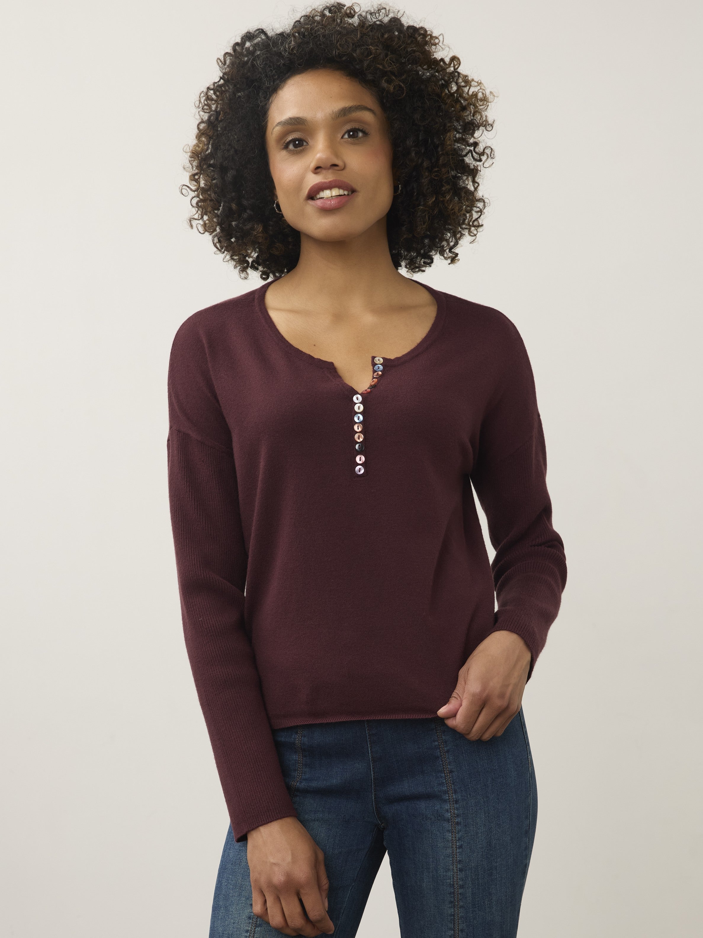 FDJ Colourful Button Top