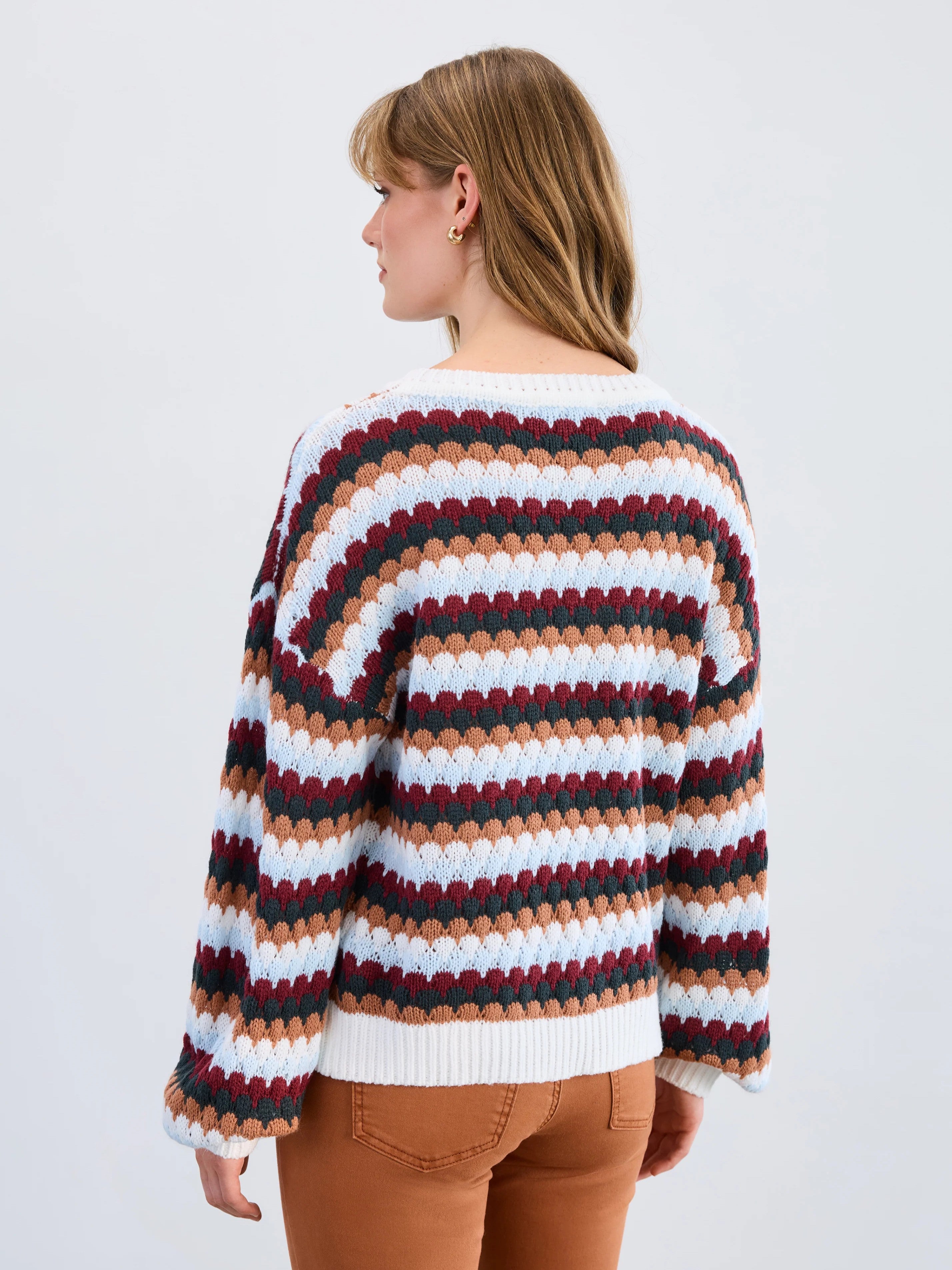 FDJ Carnaby Stripe Boat Neck Sweater