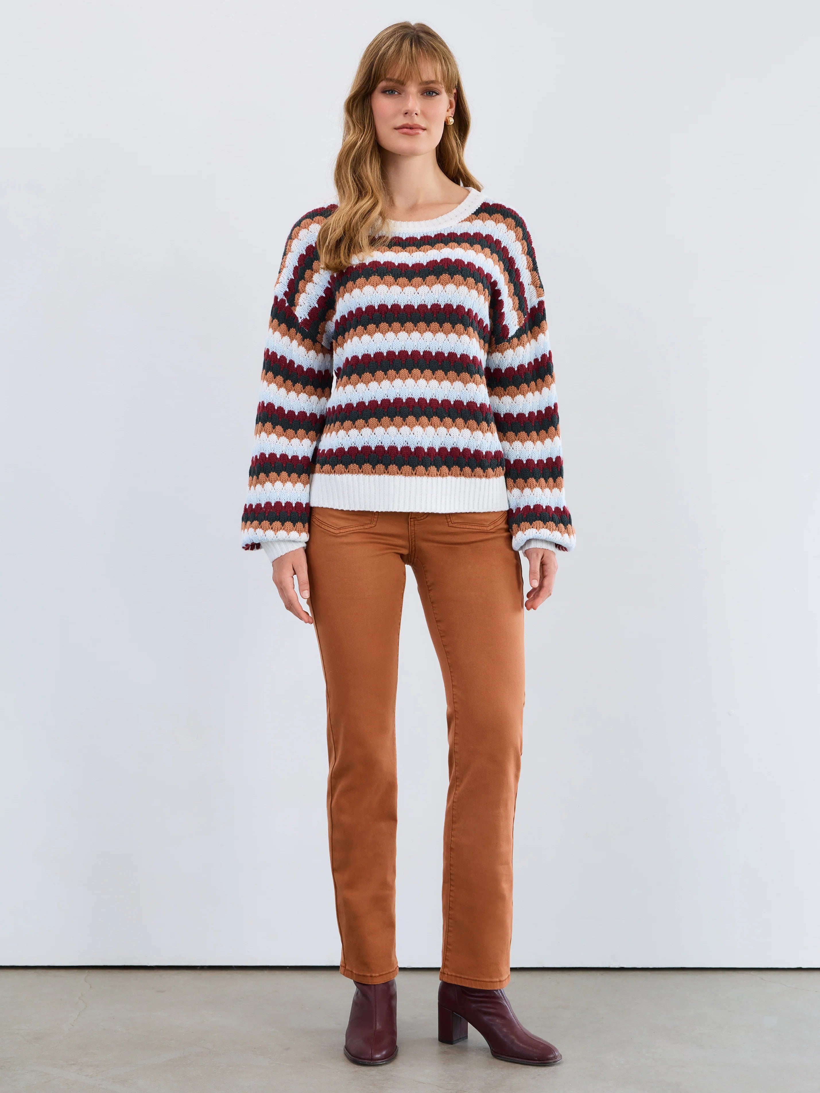 FDJ Carnaby Stripe Boat Neck Sweater
