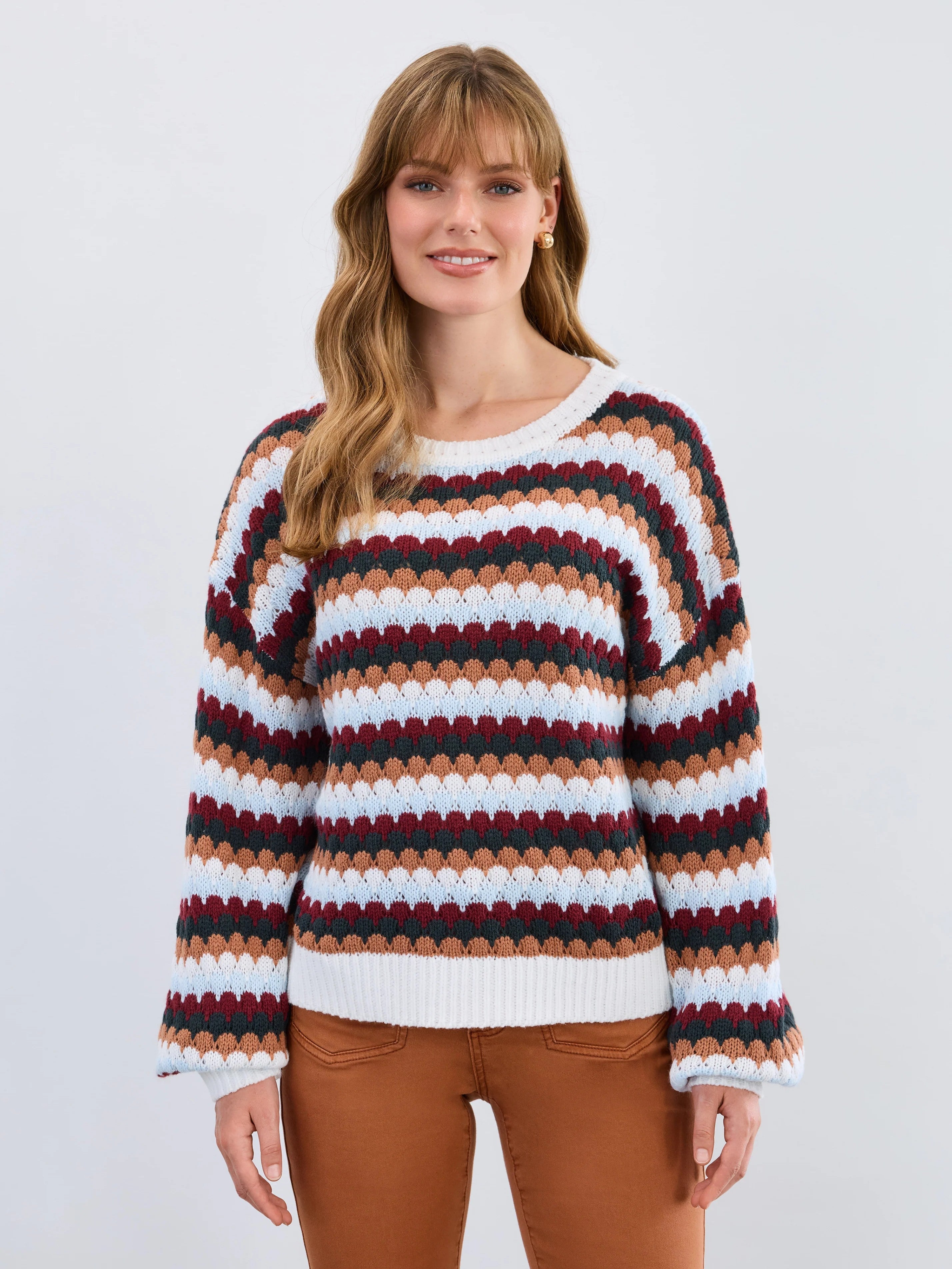FDJ Carnaby Stripe Boat Neck Sweater