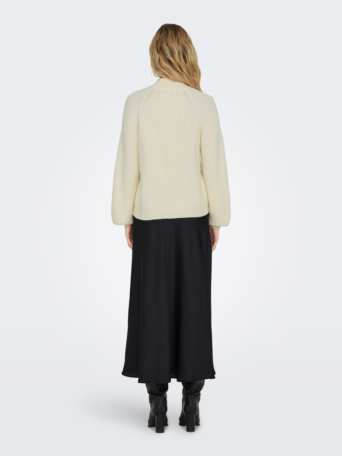 Only Katia Cable Knit Mock Neck Sweater