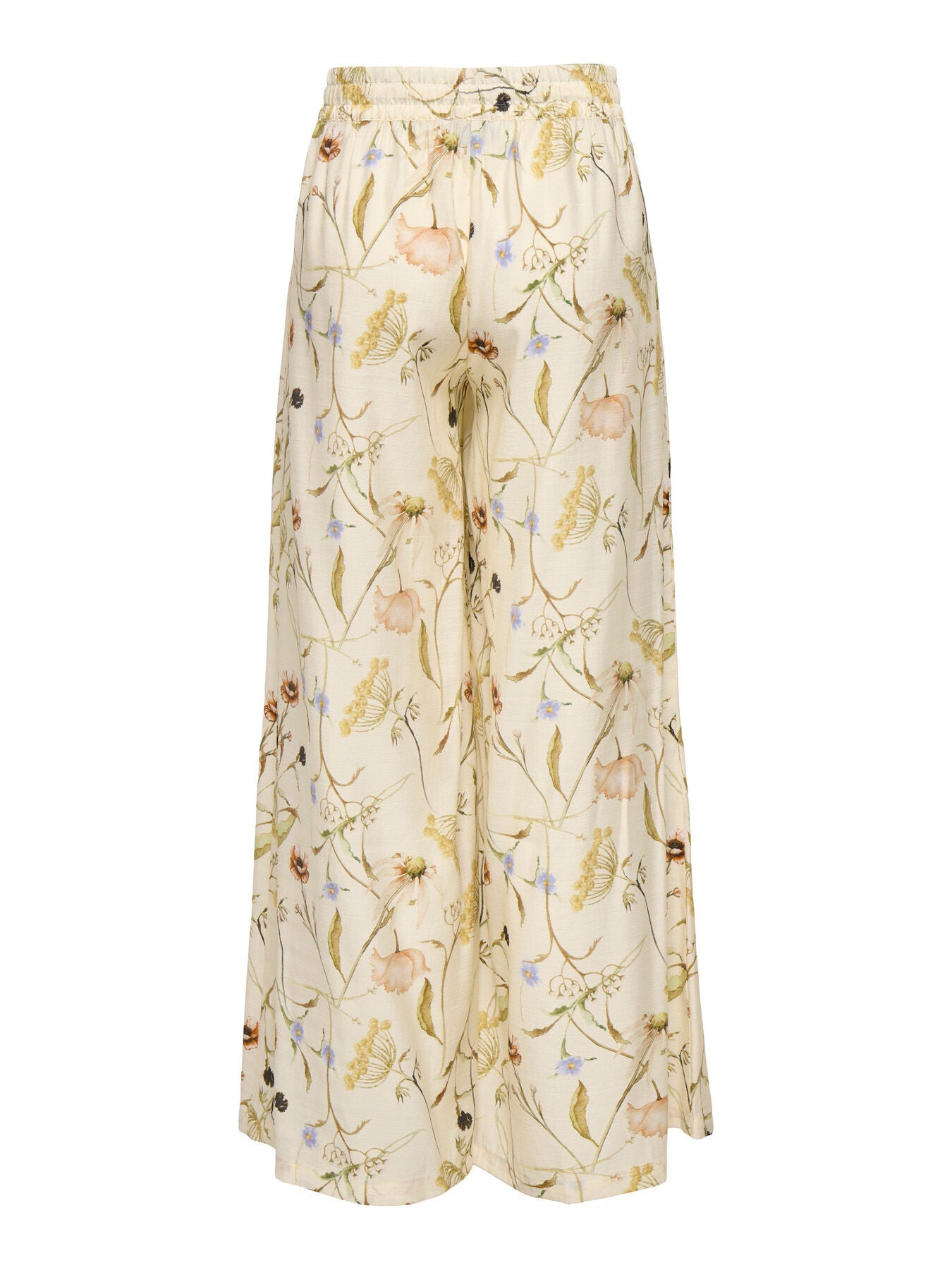 Jacqueline De Yong Flower 32” Palazzo Pant with floral print in soft off-white by Jacqueline De Yong