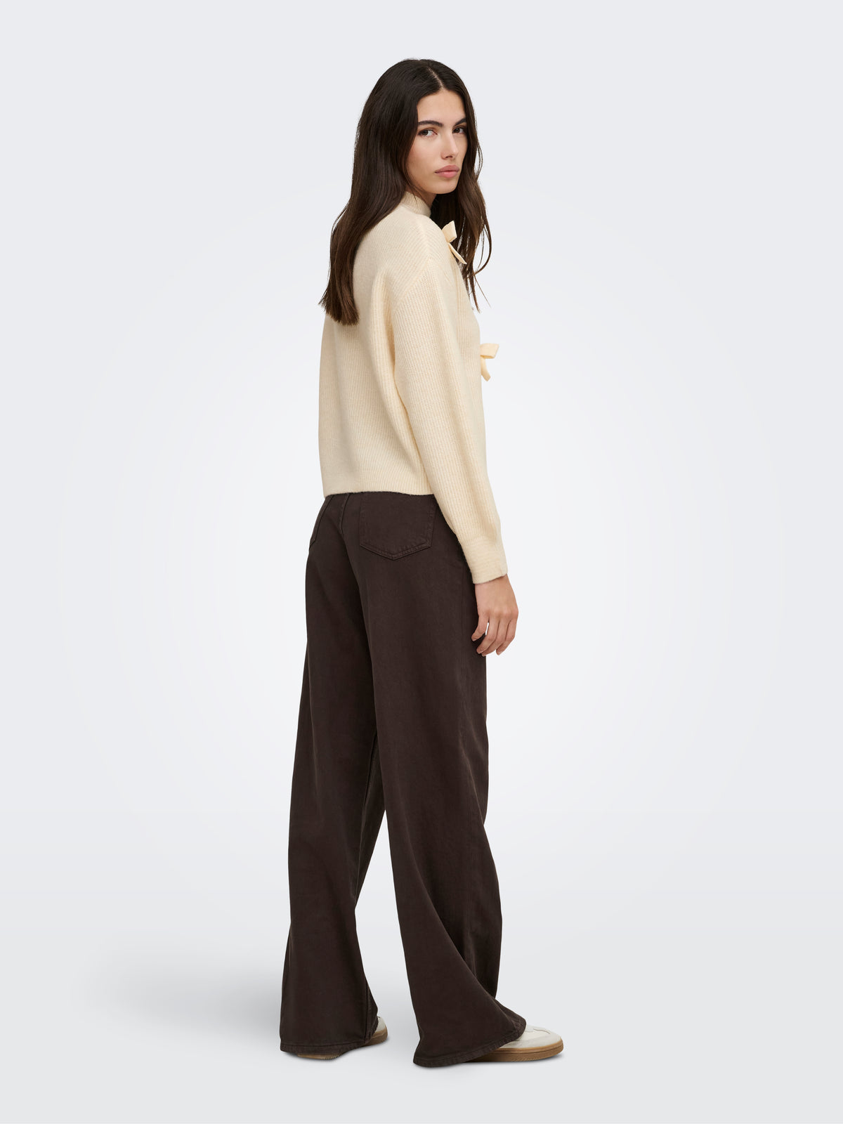 Only Lisa Bow Mock Neck Sweater
