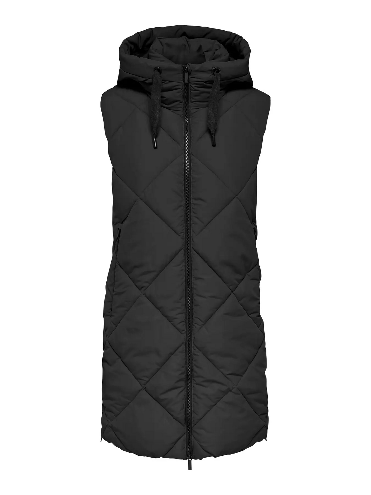 Only Diamond Quilted Hooded Puffer Vest