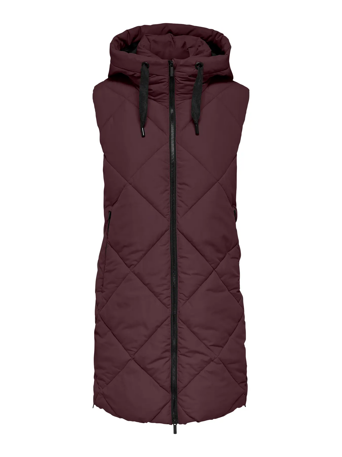 Only Diamond Quilted Hooded Puffer Vest