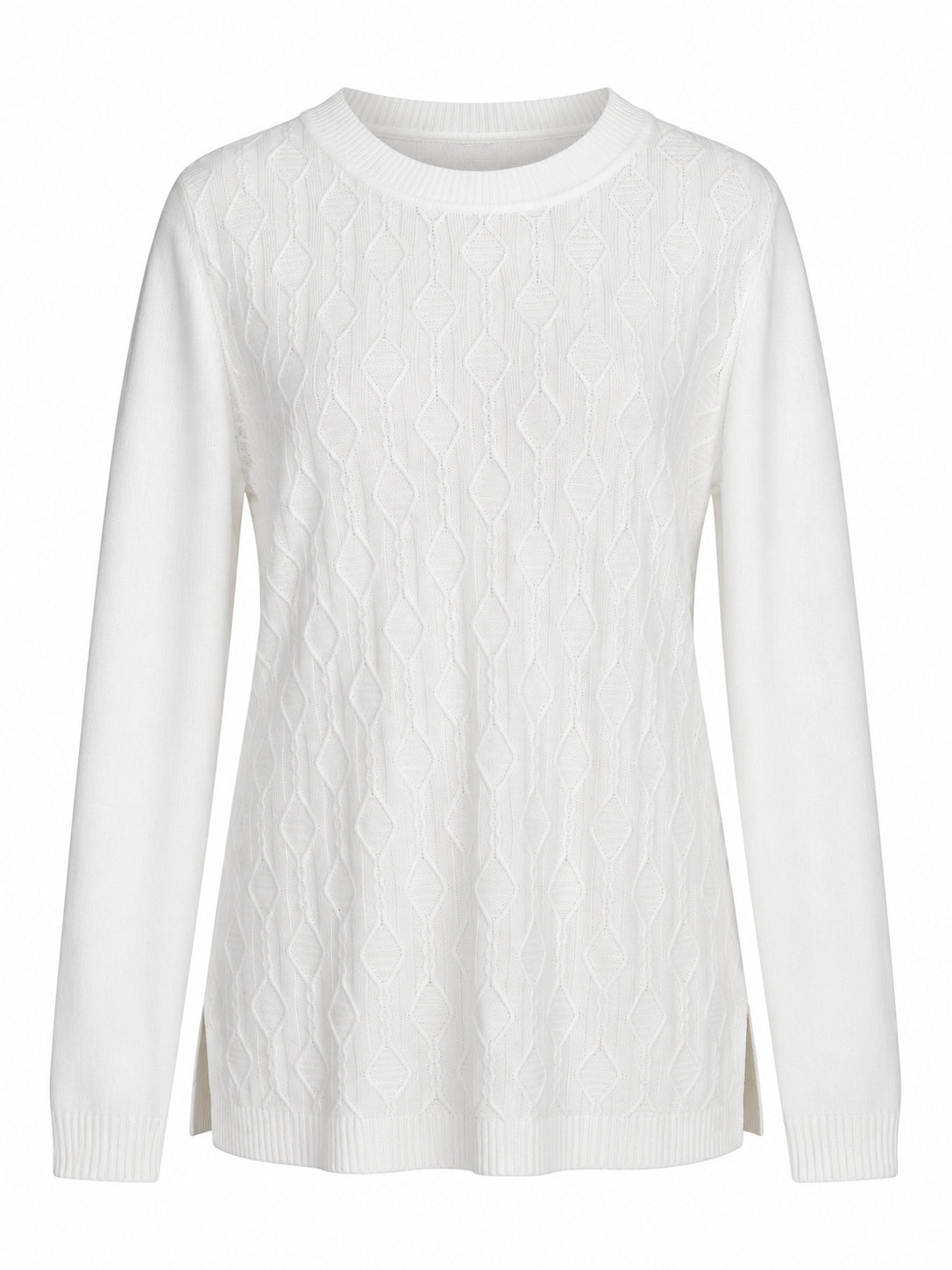 Tiny Cable Knit Crew Neck Sweater