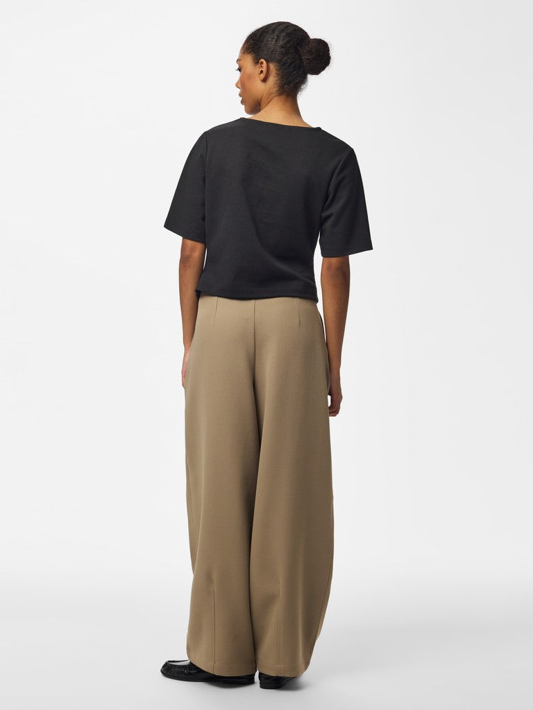 Pieces Victoria Asymmetrical Ruched Short Sleeve Top