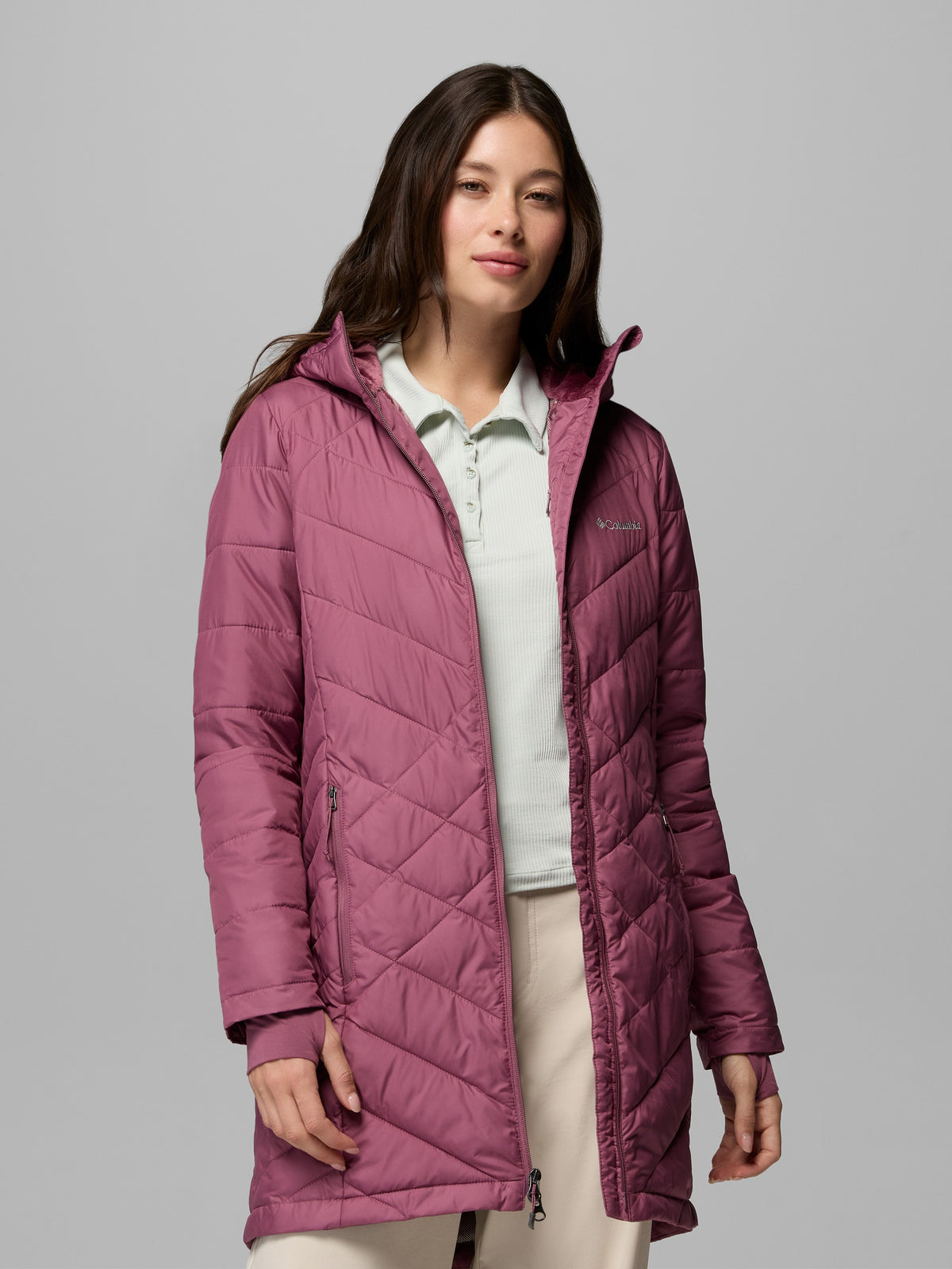 Columbia Heavenly 3/4 Length Hooded Omni-Heat Jacket