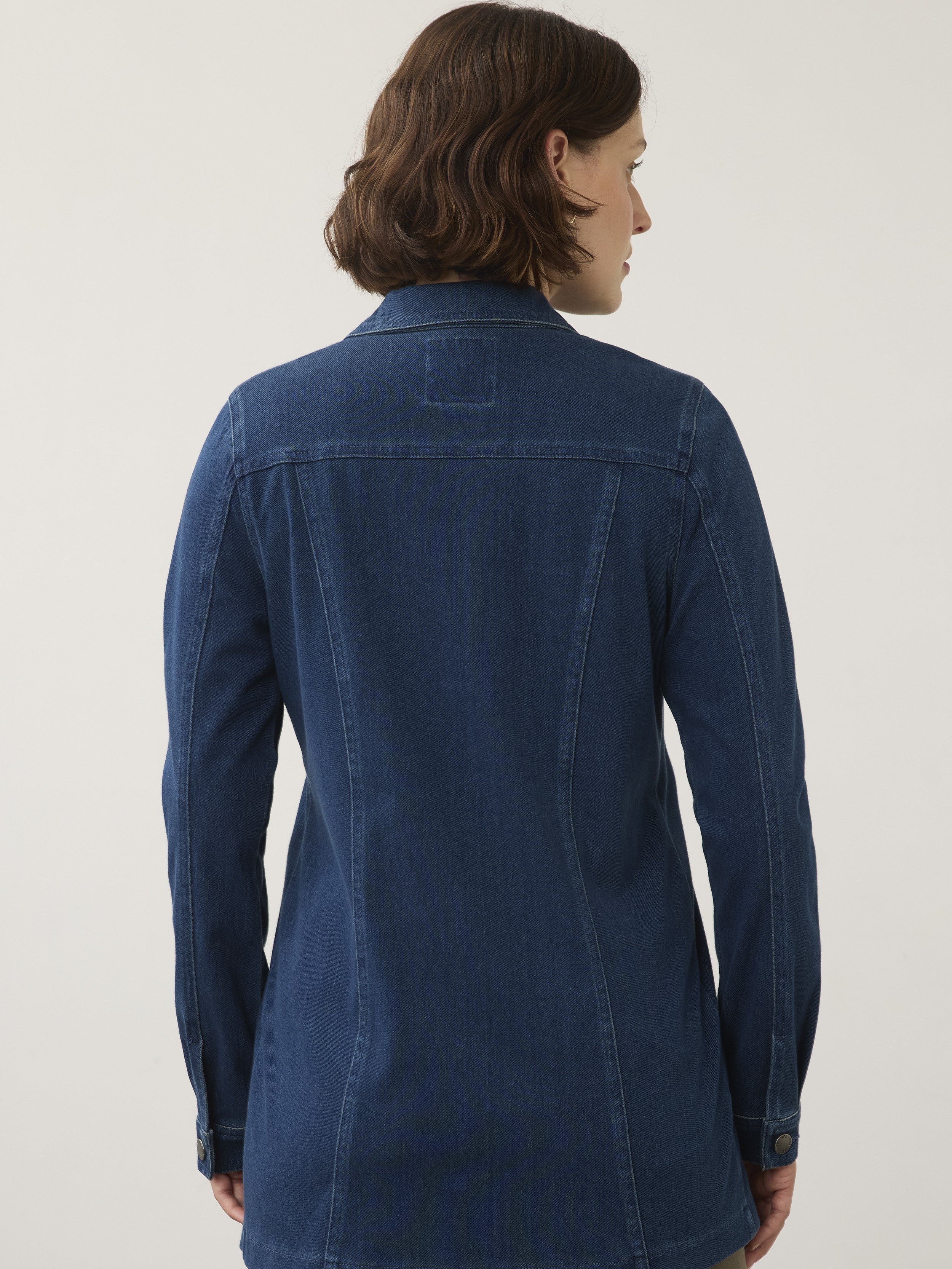 FDJ Anthro Knit Maxi Denim Jacket
