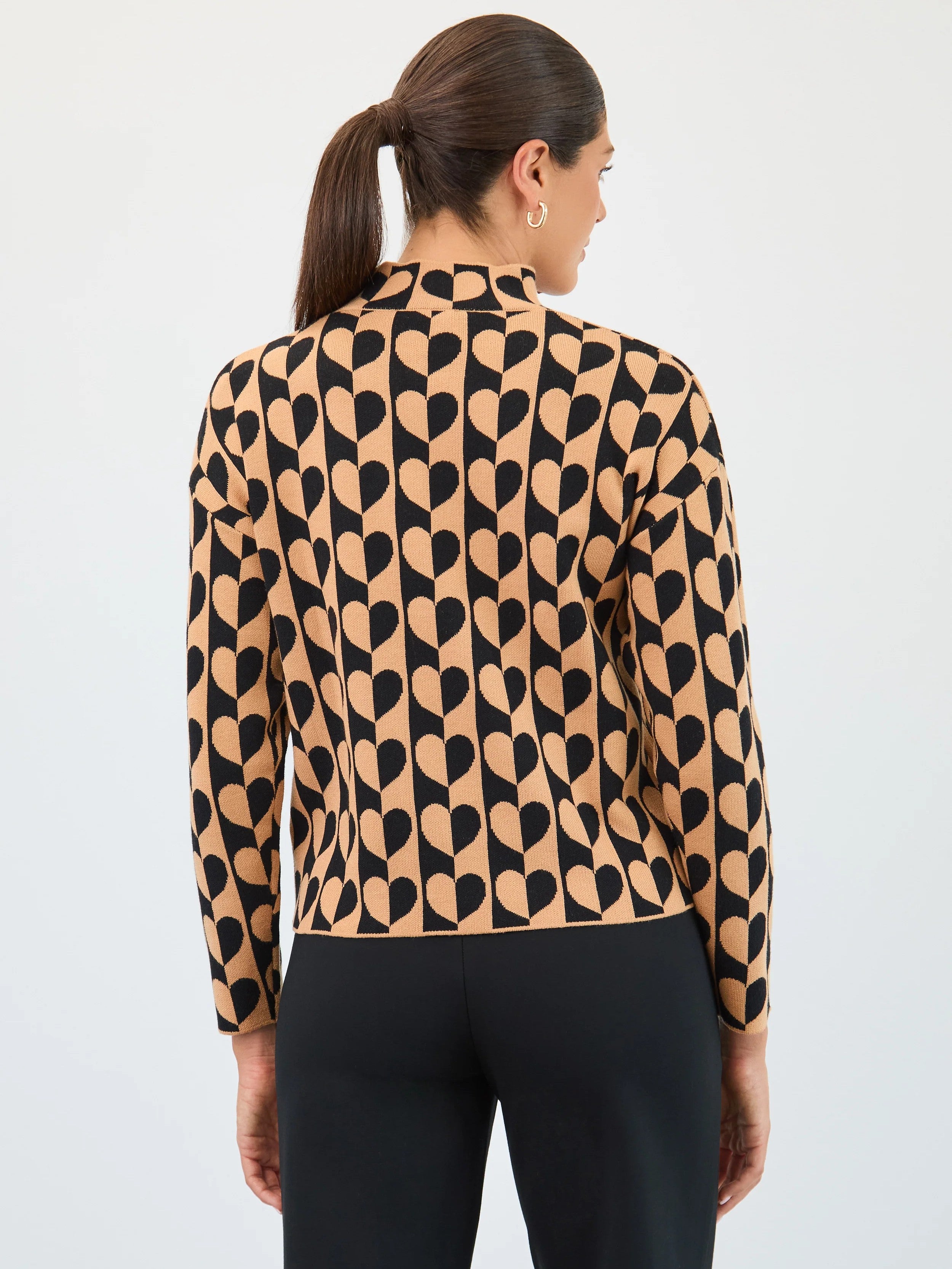 FDJ Love Jacquard Mock Sweater