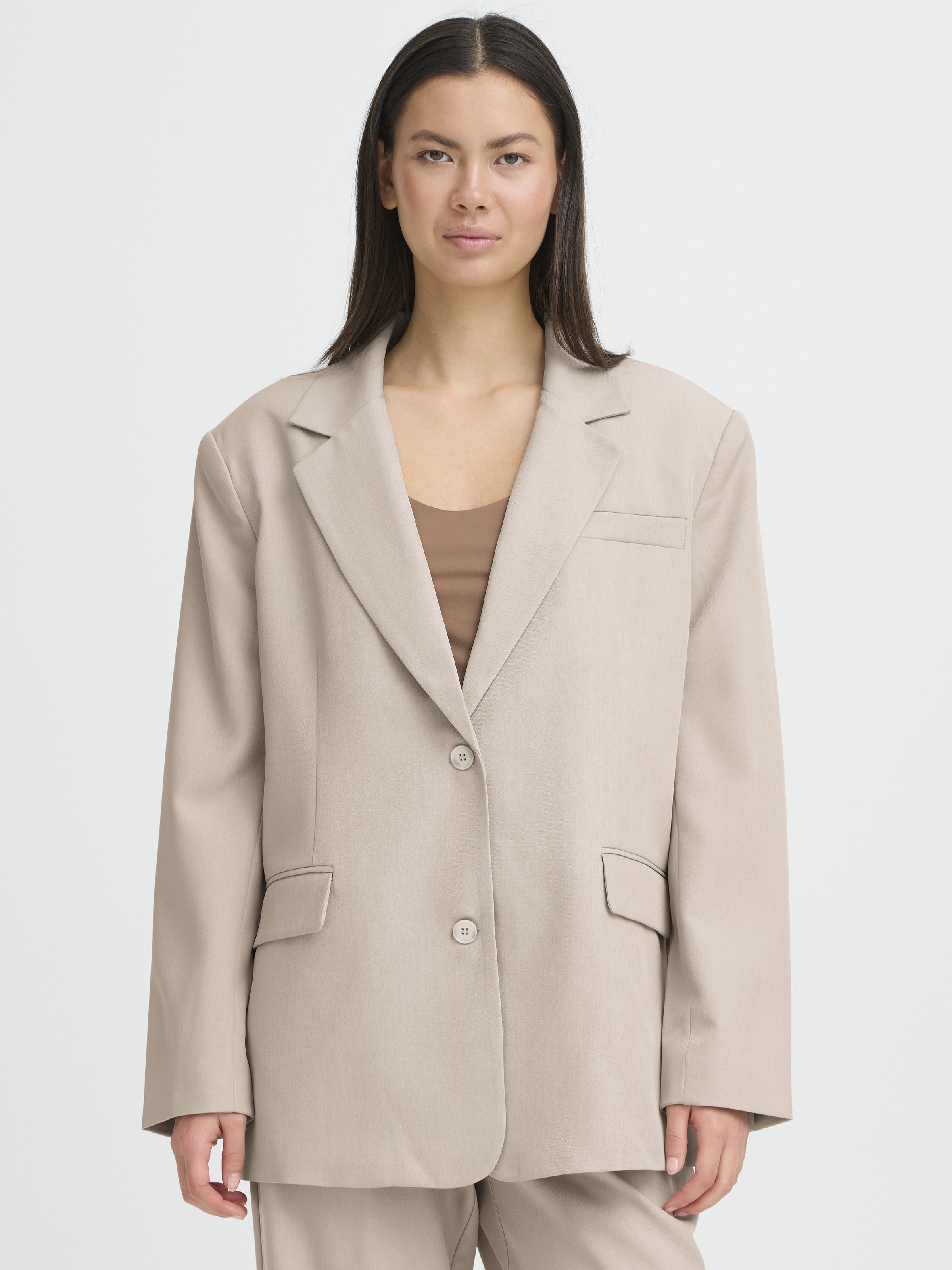ICHI Fava 2 Button Oversized Blazer