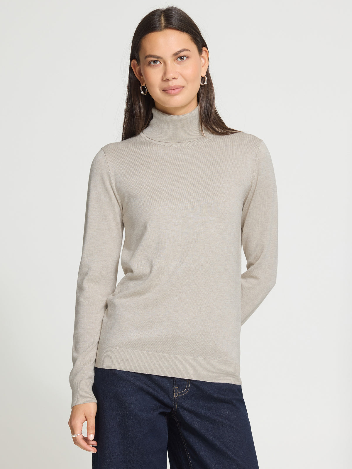 Ichi Luis Classic Mock Neck Sweater