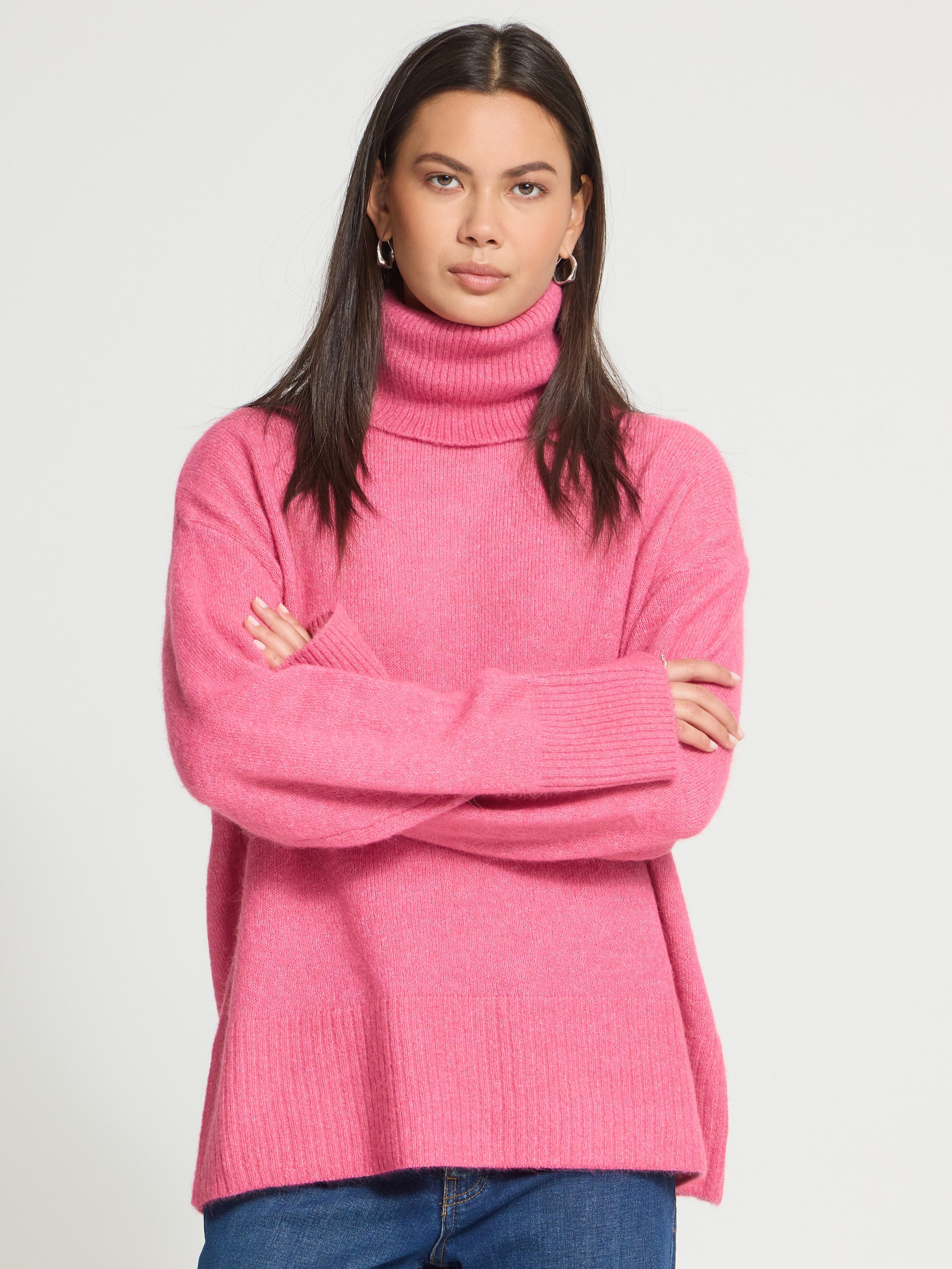 Ichi Kamara Ribbed Turtleneck Top