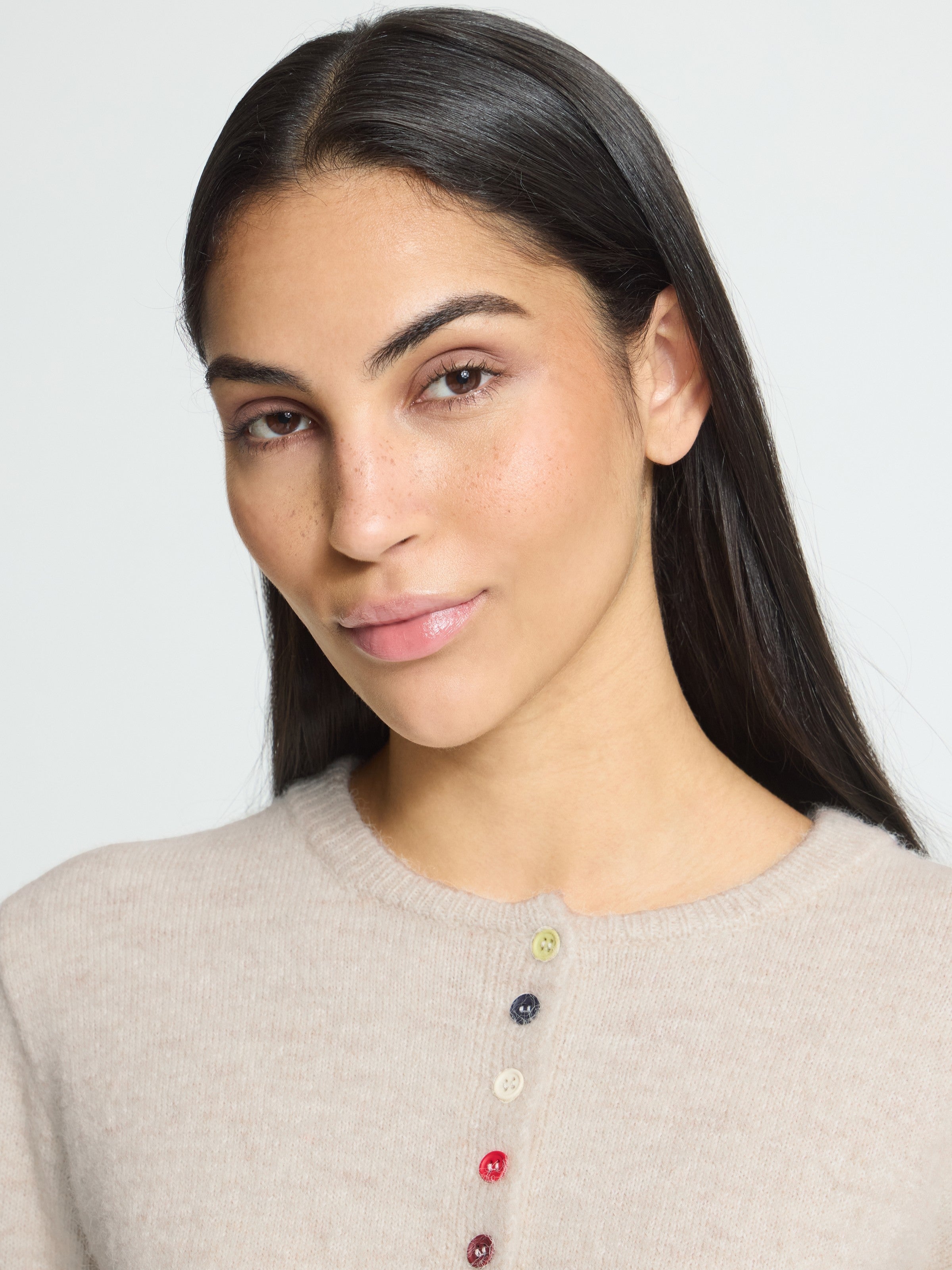 Ichi Fanita Collar Button Cardigan