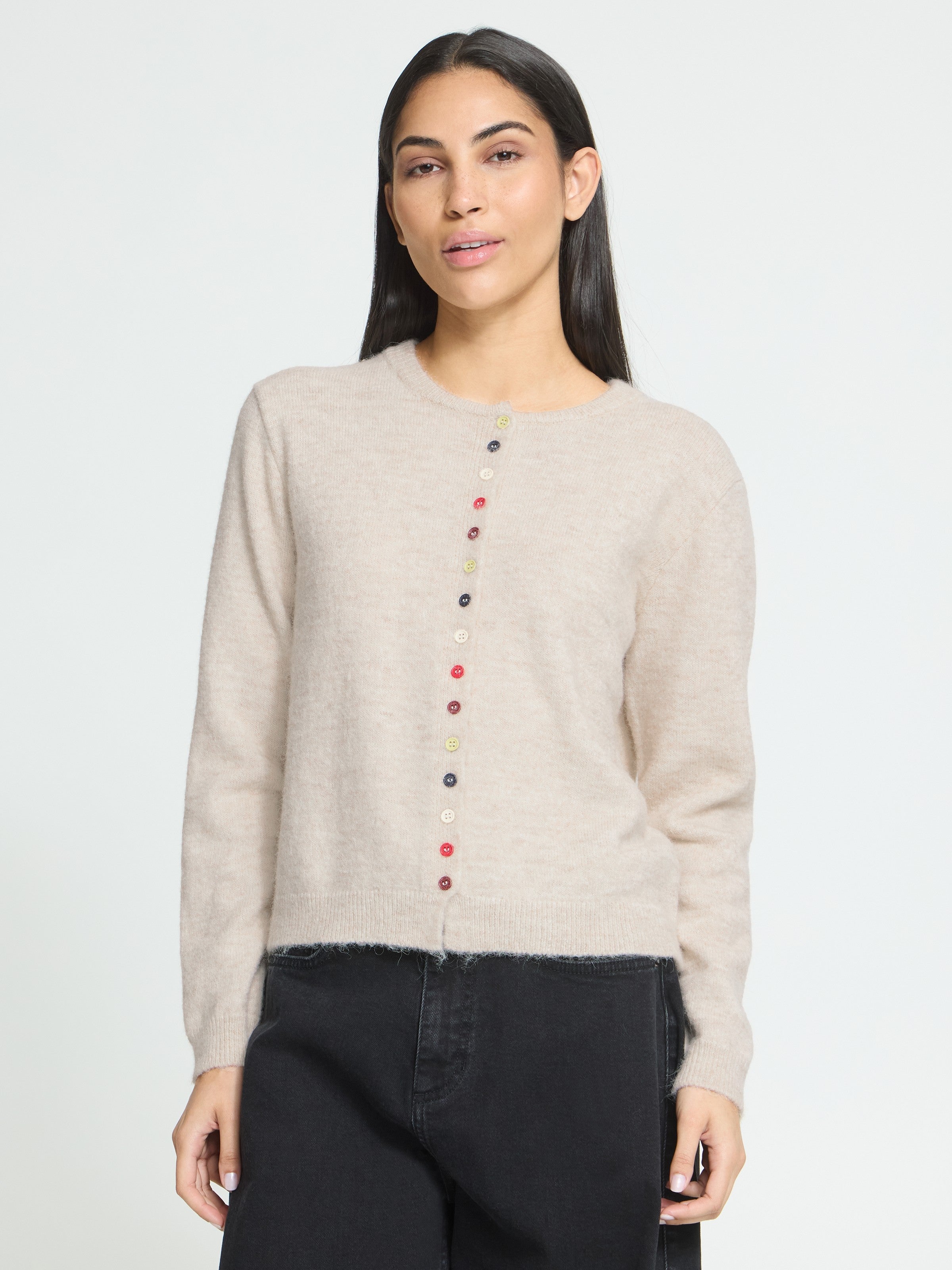 Ichi Fanita Collar Button Cardigan