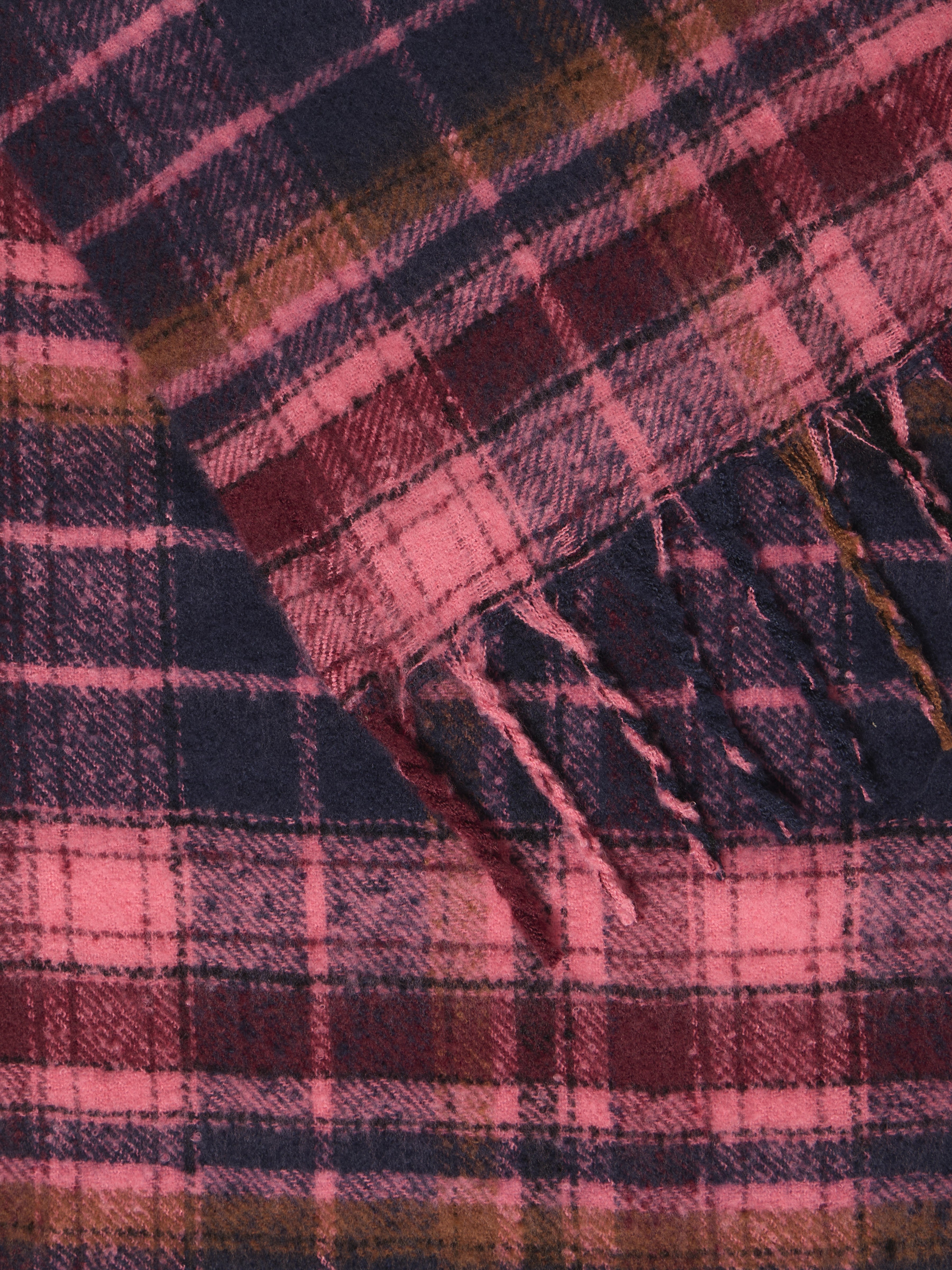Ichi Delia Plaid Fringe Scarf