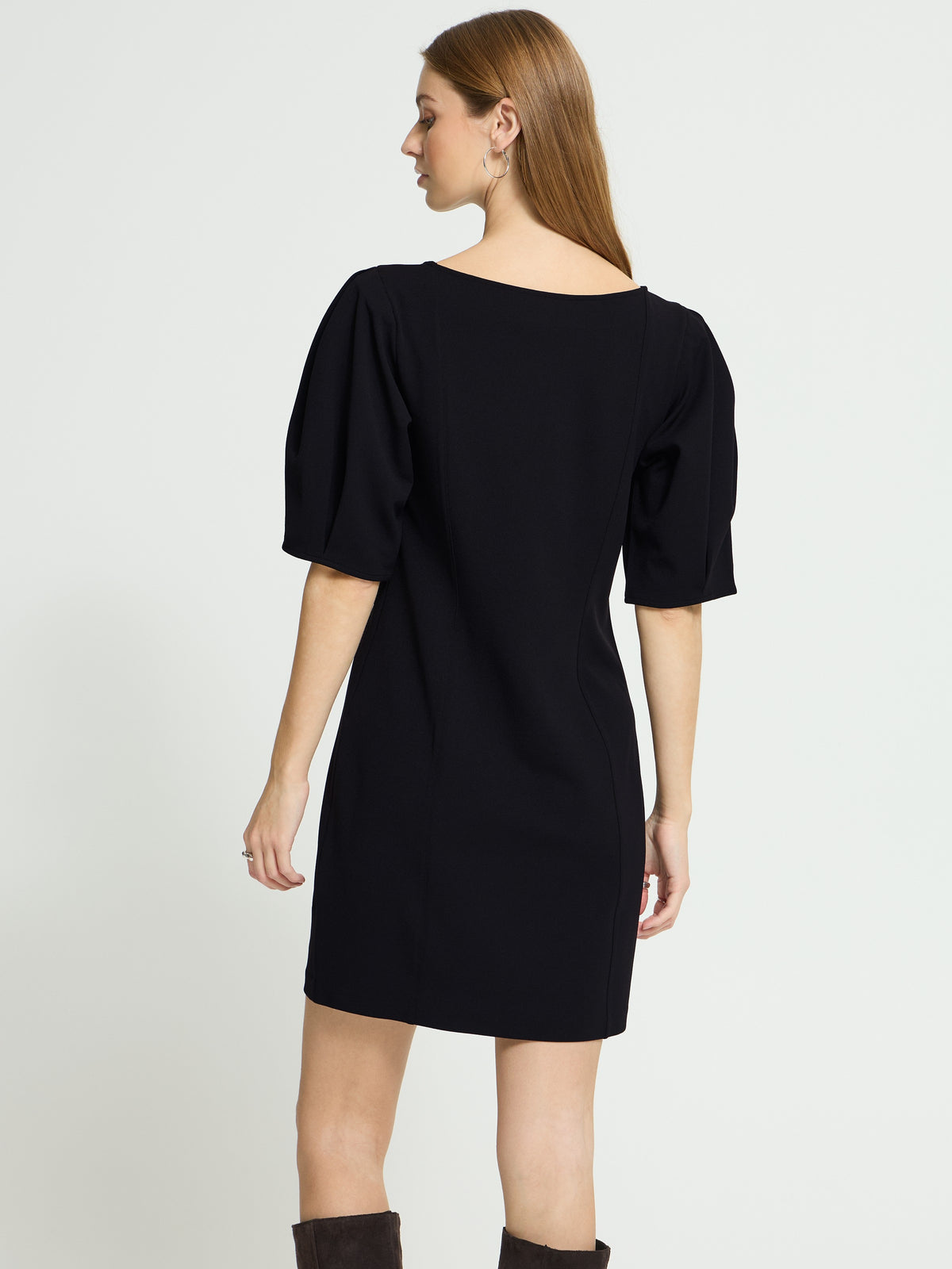 Ichi Katine Pintuck Short Sleeve Dress