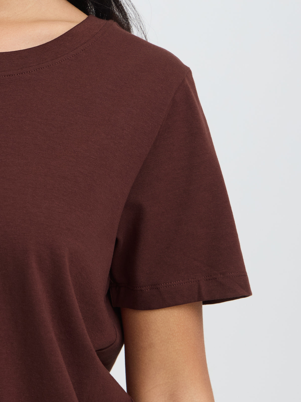 Fransa Shoulder Detail Short Sleeve Crew Neck T-Shirt