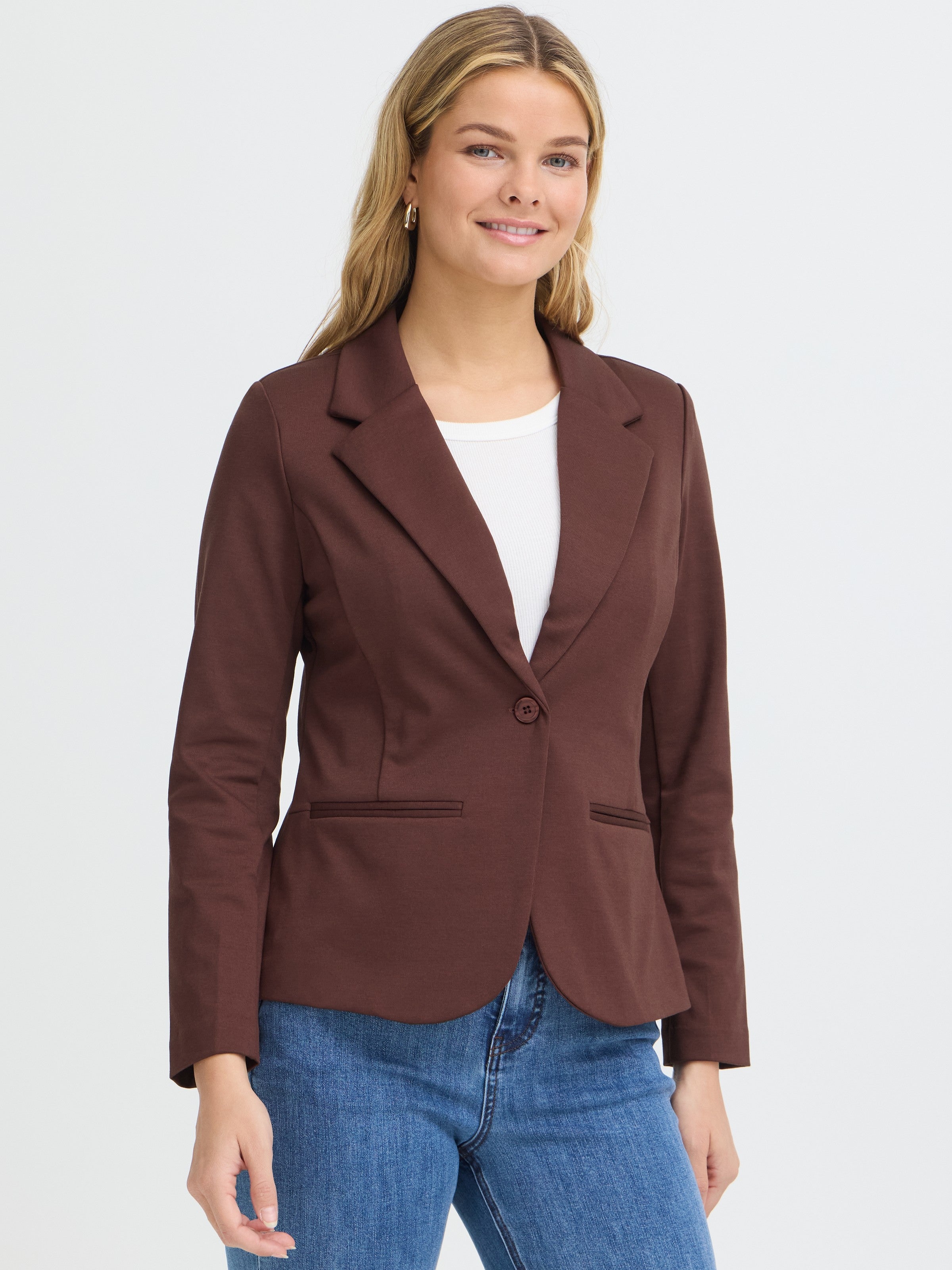 Fransa Jenns One-Button Stretch Blazer