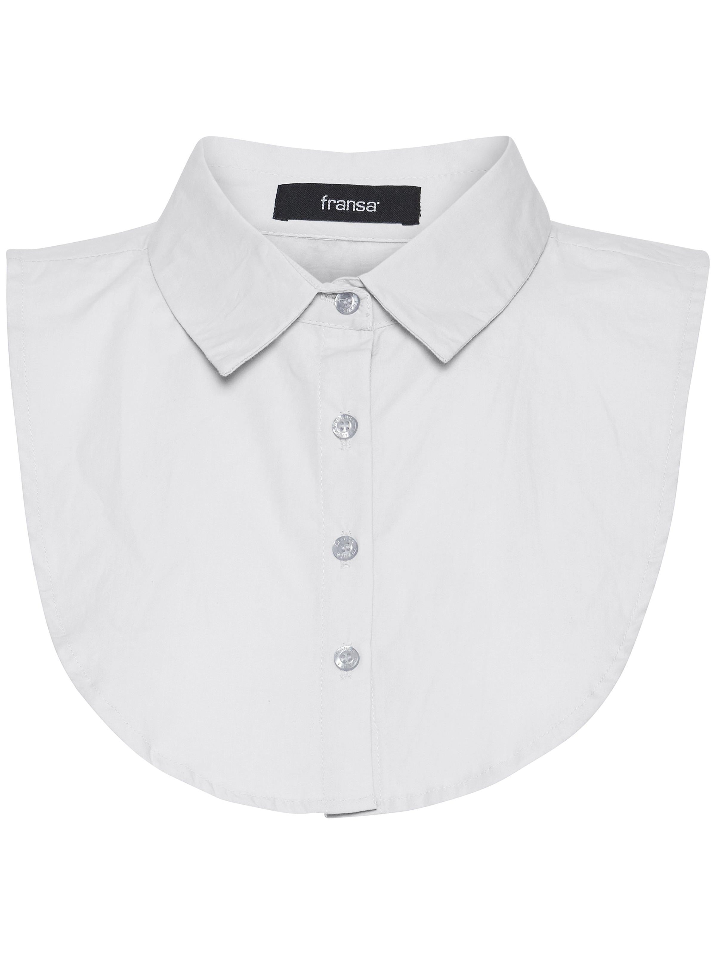 Fransa Removable Dickie Collar Insert in white with button details, an elegant accessory from Fransa.