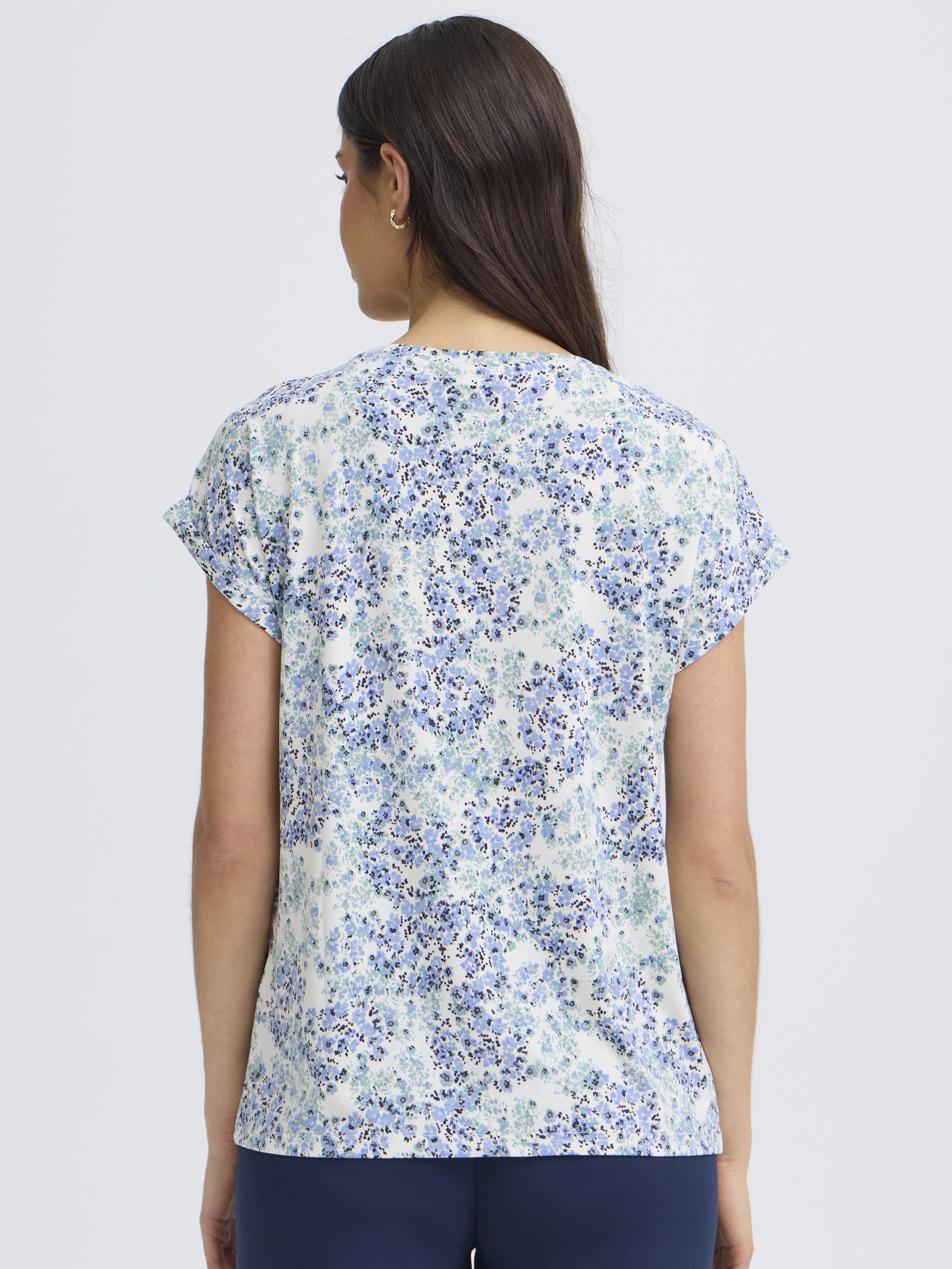 Fransa Seen  Crew Neck Short Sleeve Top