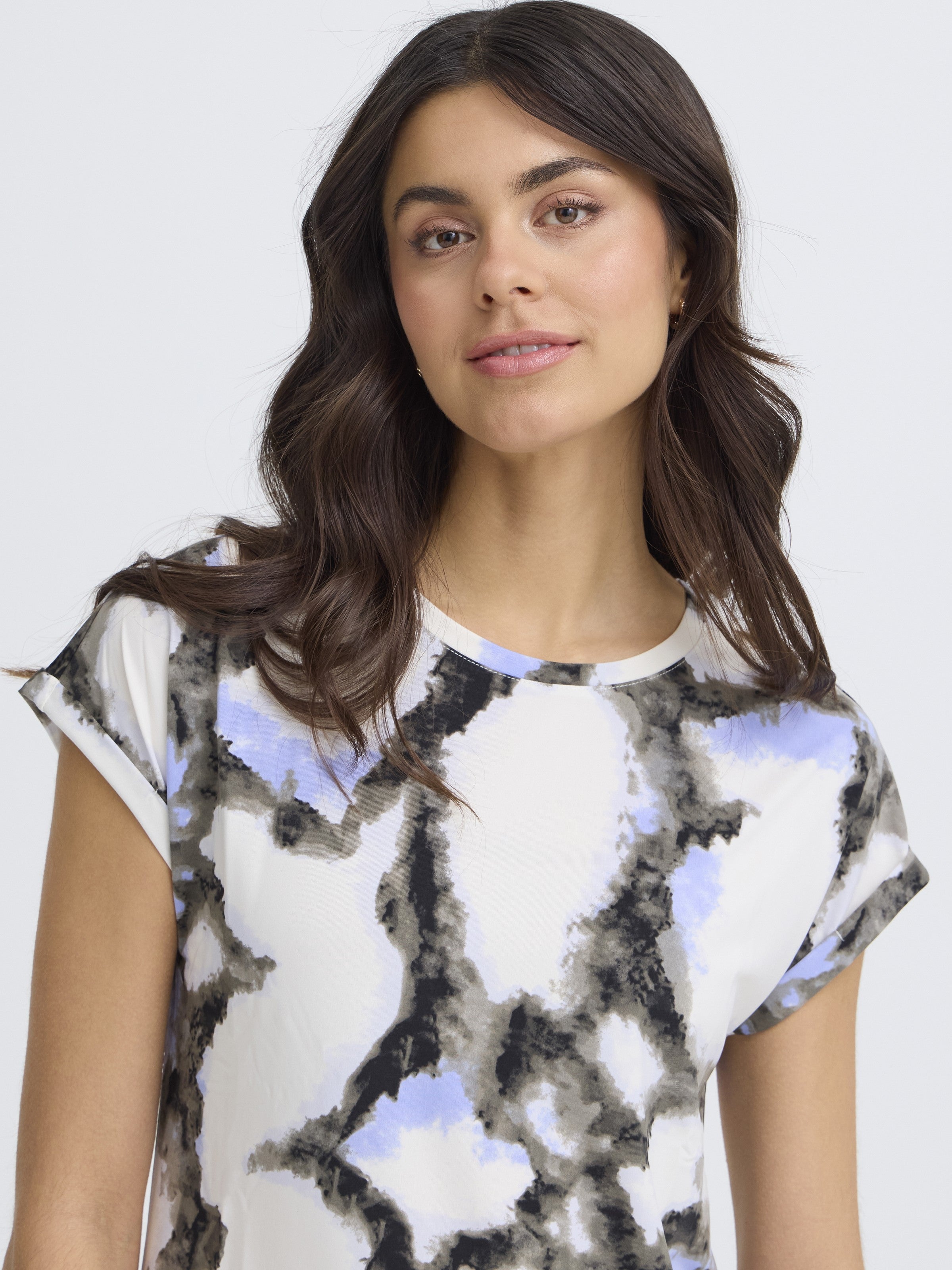 Fransa Seen  Crew Neck Short Sleeve Top