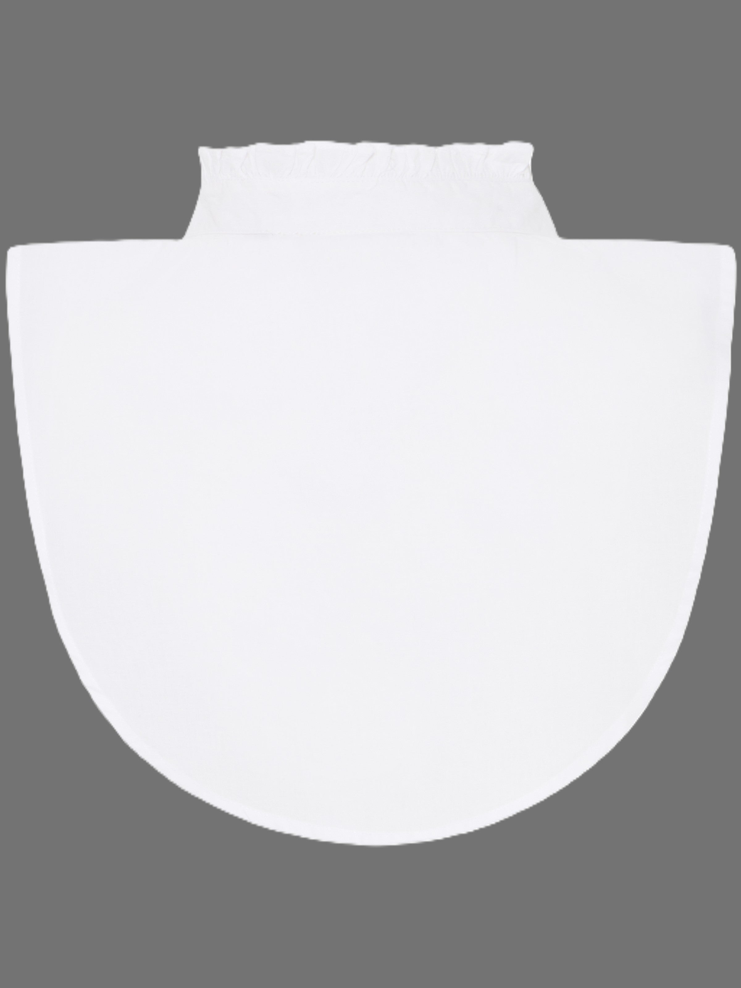 Fransa Somia Ruffle Dickie Collar in white, elegant accessory to enhance tops and sweaters by Fransa.