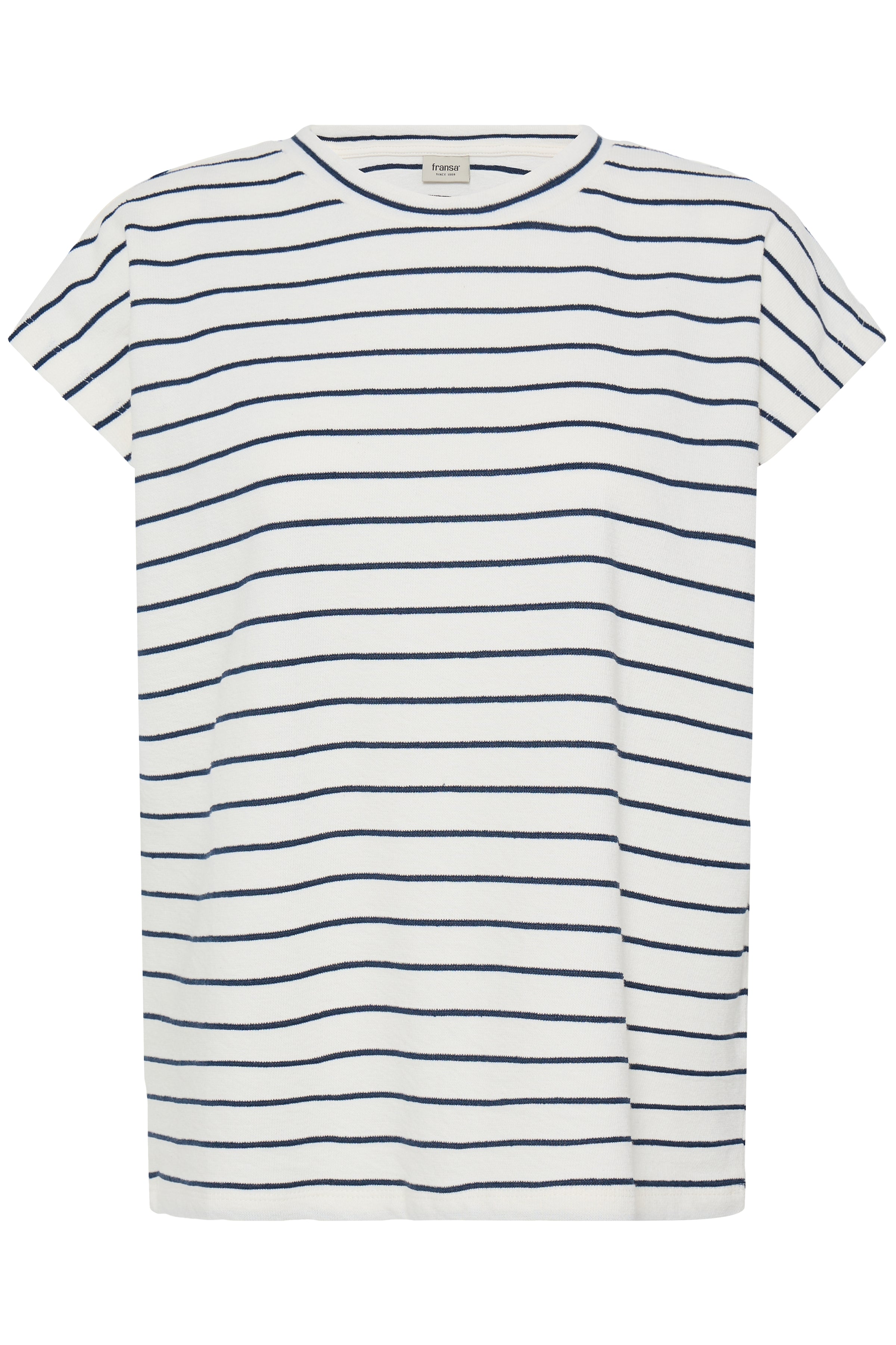 Fransa Fauna Cotton Striped Short Sleeve Top