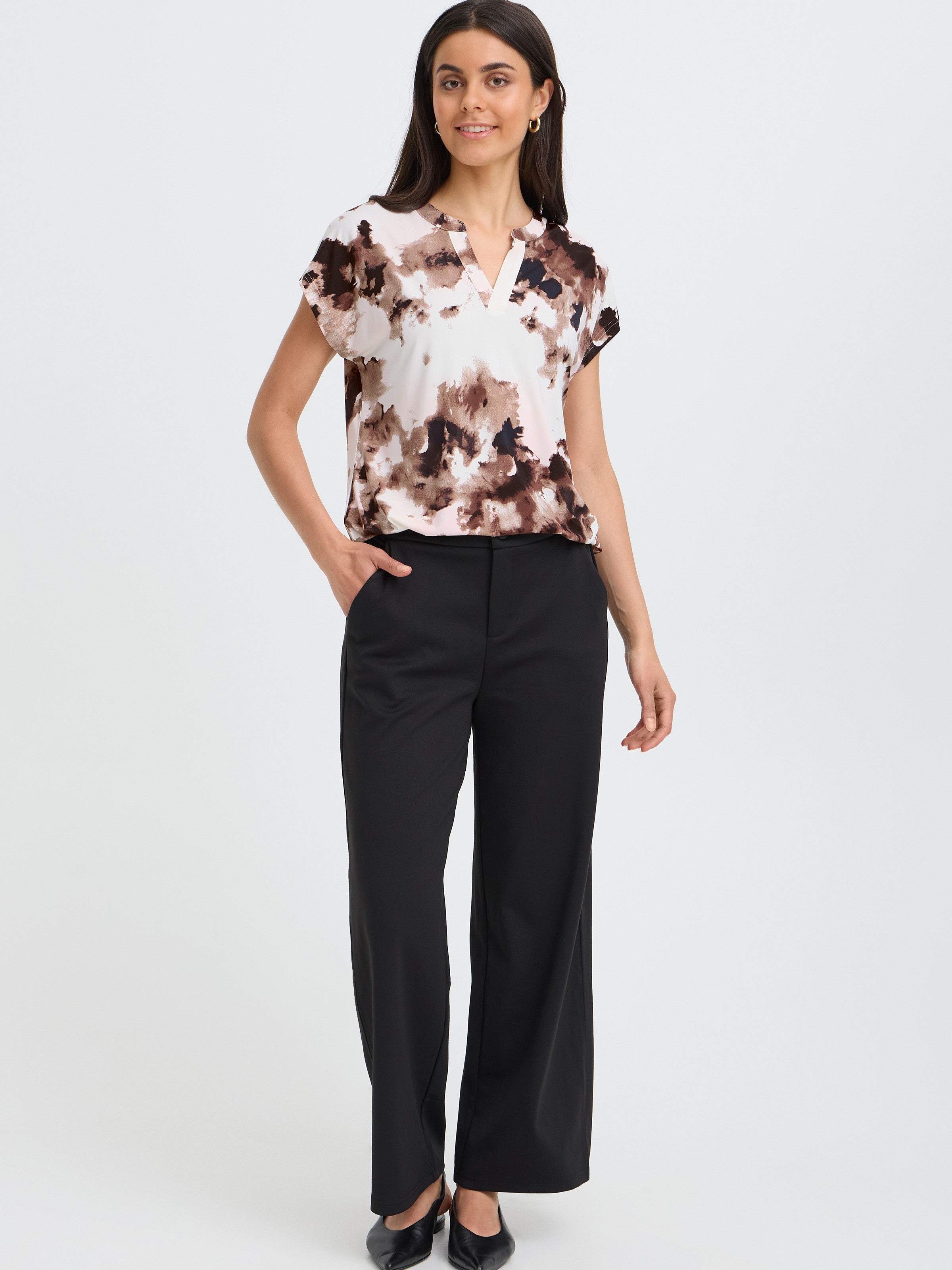 Fransa Seen V-Neck Top