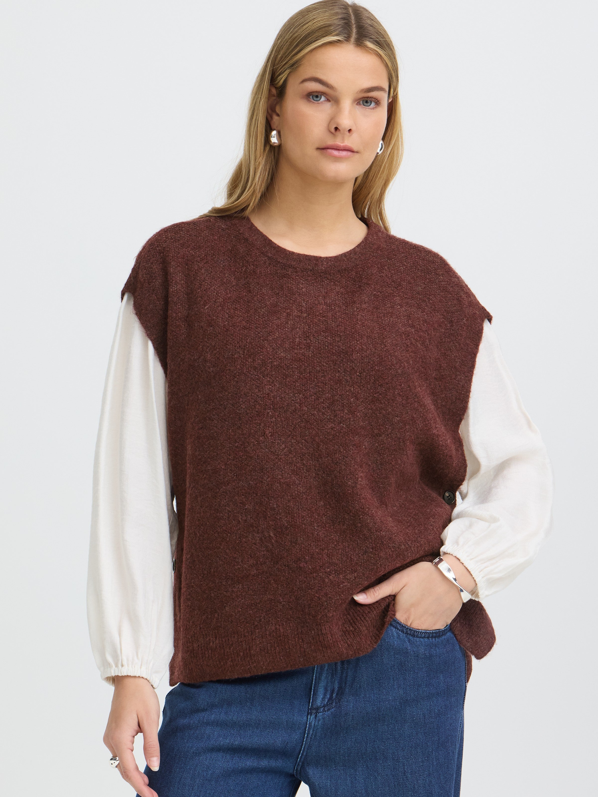 Fransa Elise Button Vest