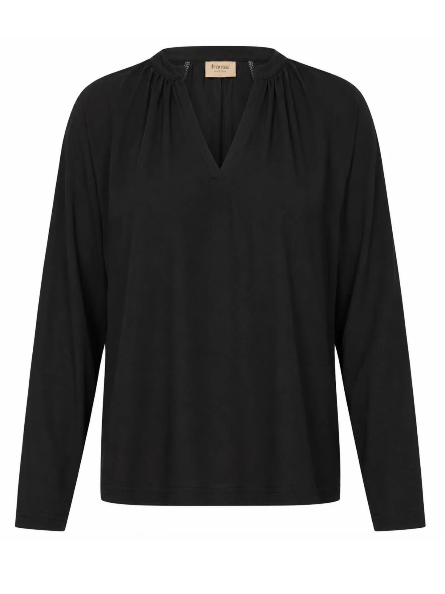 Fransa Long Sleeve V-Neck Seen Tee
