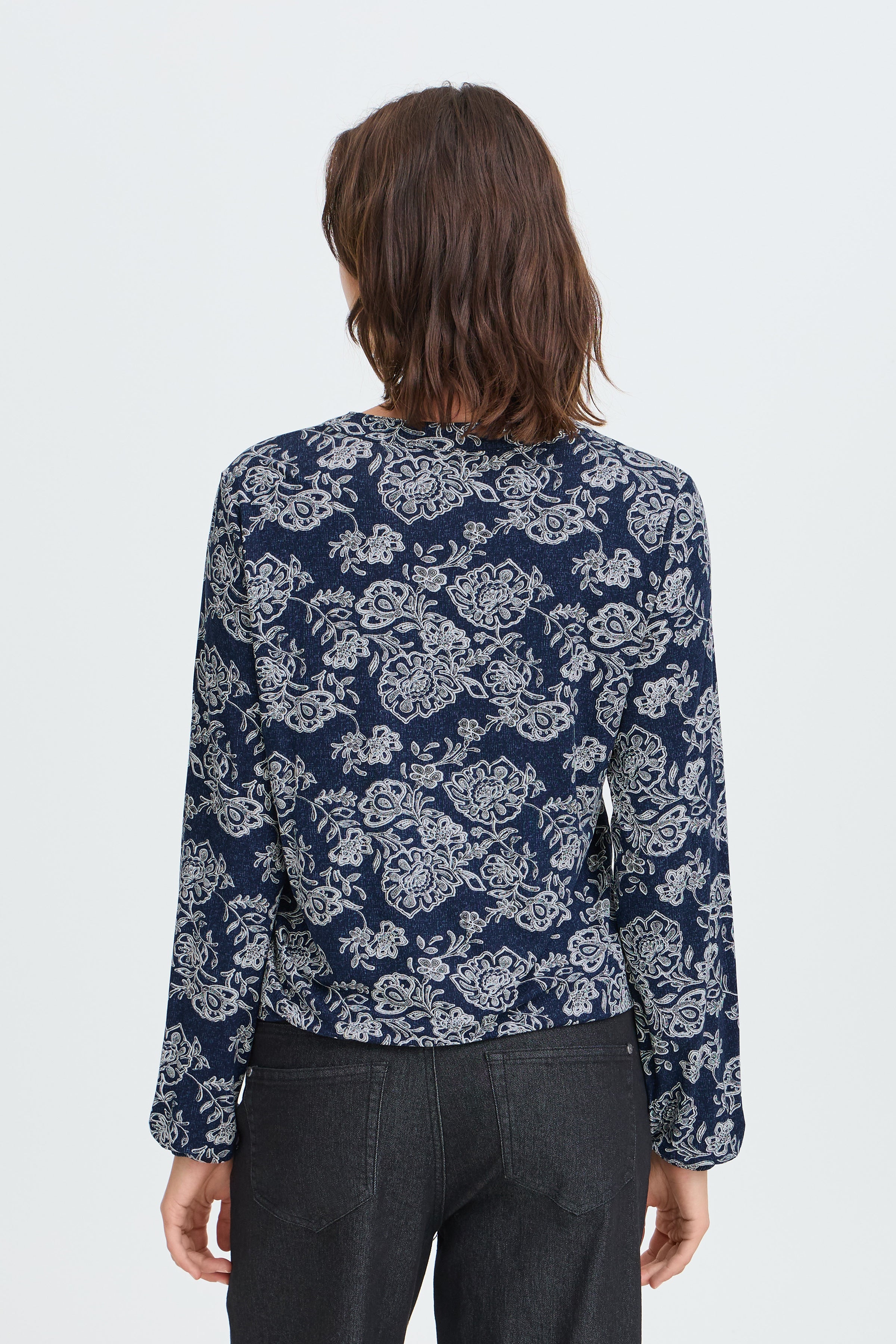 Fransa Amy V-Neck Elastic Waist Top