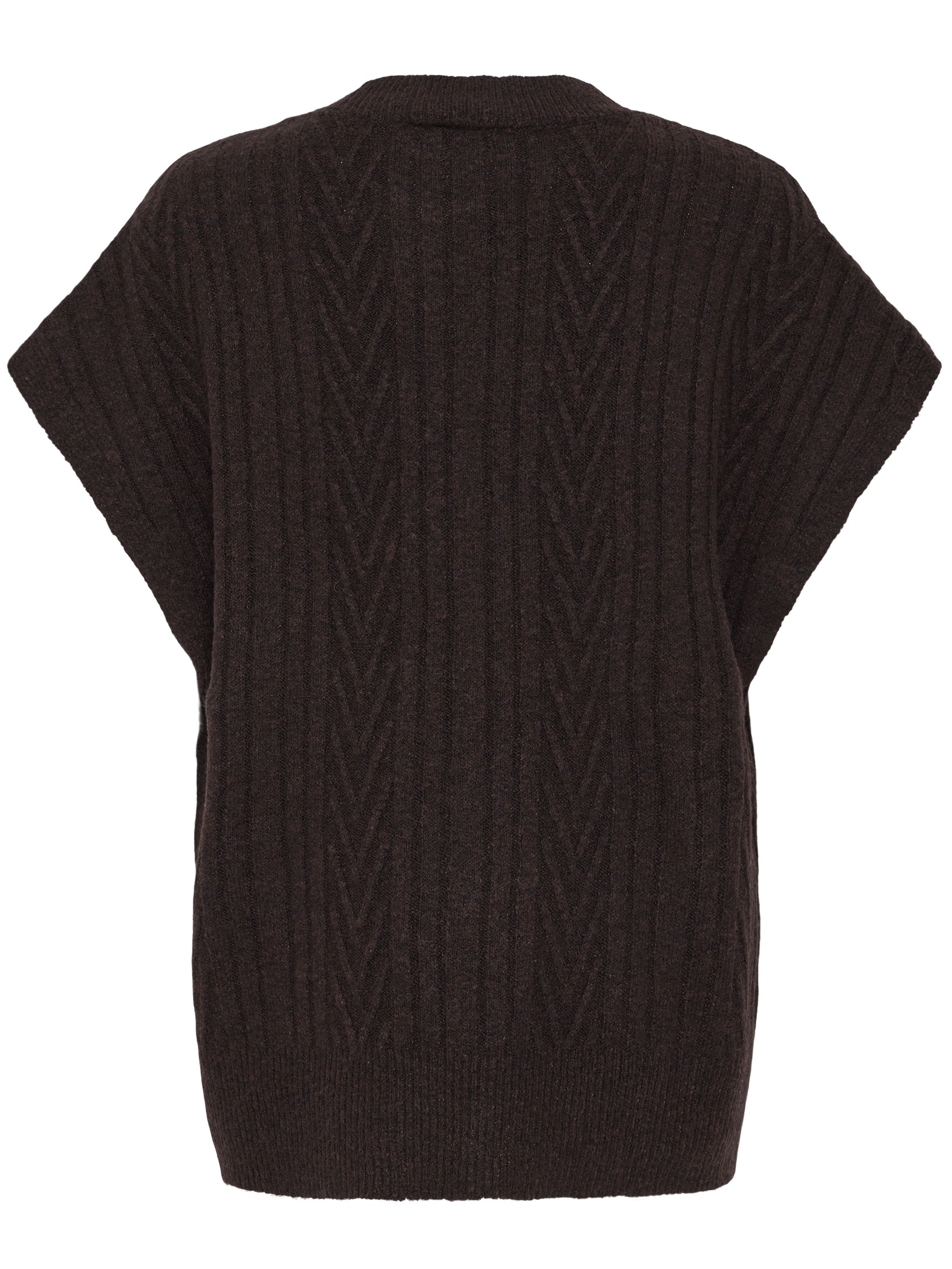 Fransa Fia Cable Knit Crew Neck Sweater Vest