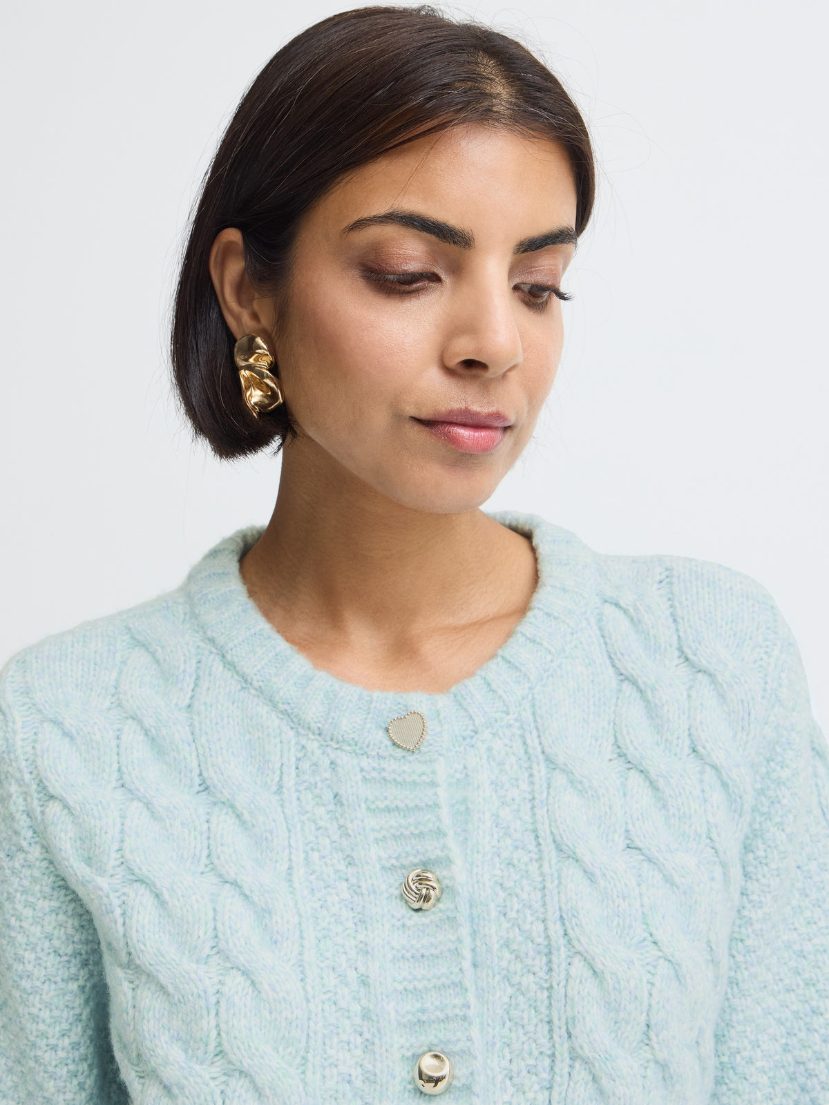 Fransa Olivia Cable Crew Neck Sweater