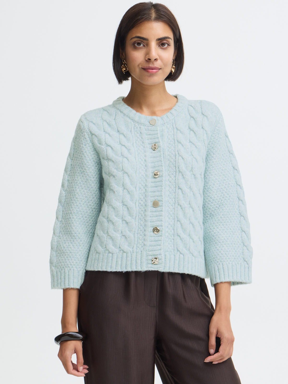 Fransa Olivia Cable Crew Neck Sweater