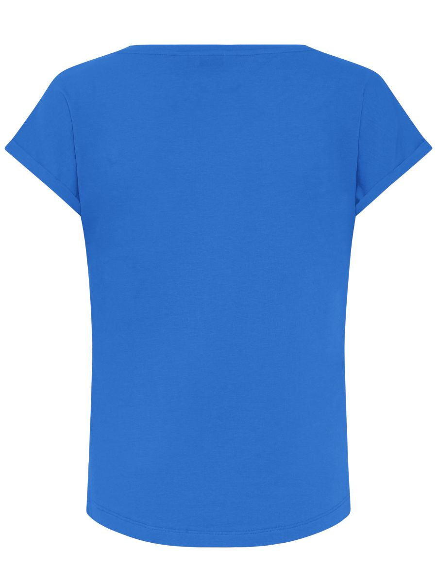Blue basic short sleeve top made of soft fabric, B. Young Pamila Basic T-Shirt by B. Young.