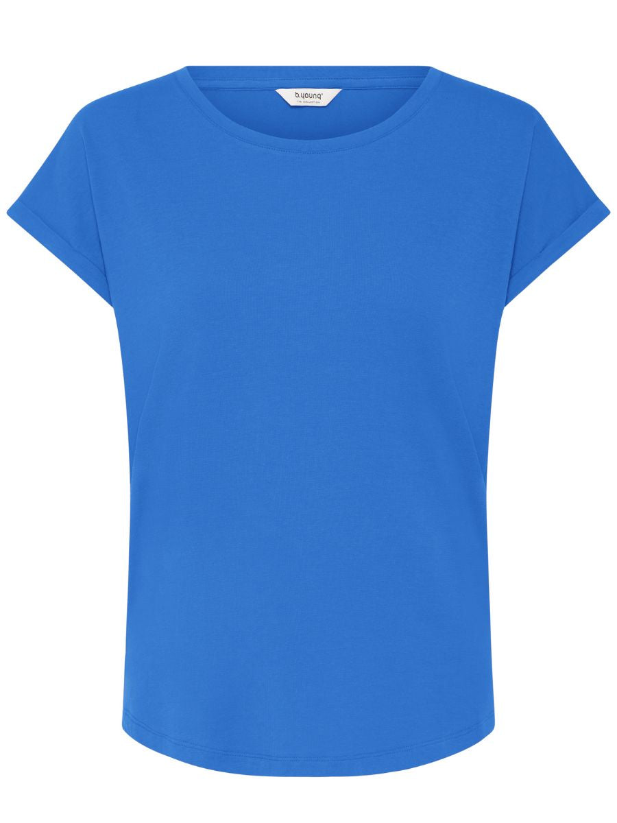 B. Young Pamila Basic T-Shirt in royal blue by B. Young, simple short sleeve top for casual wear